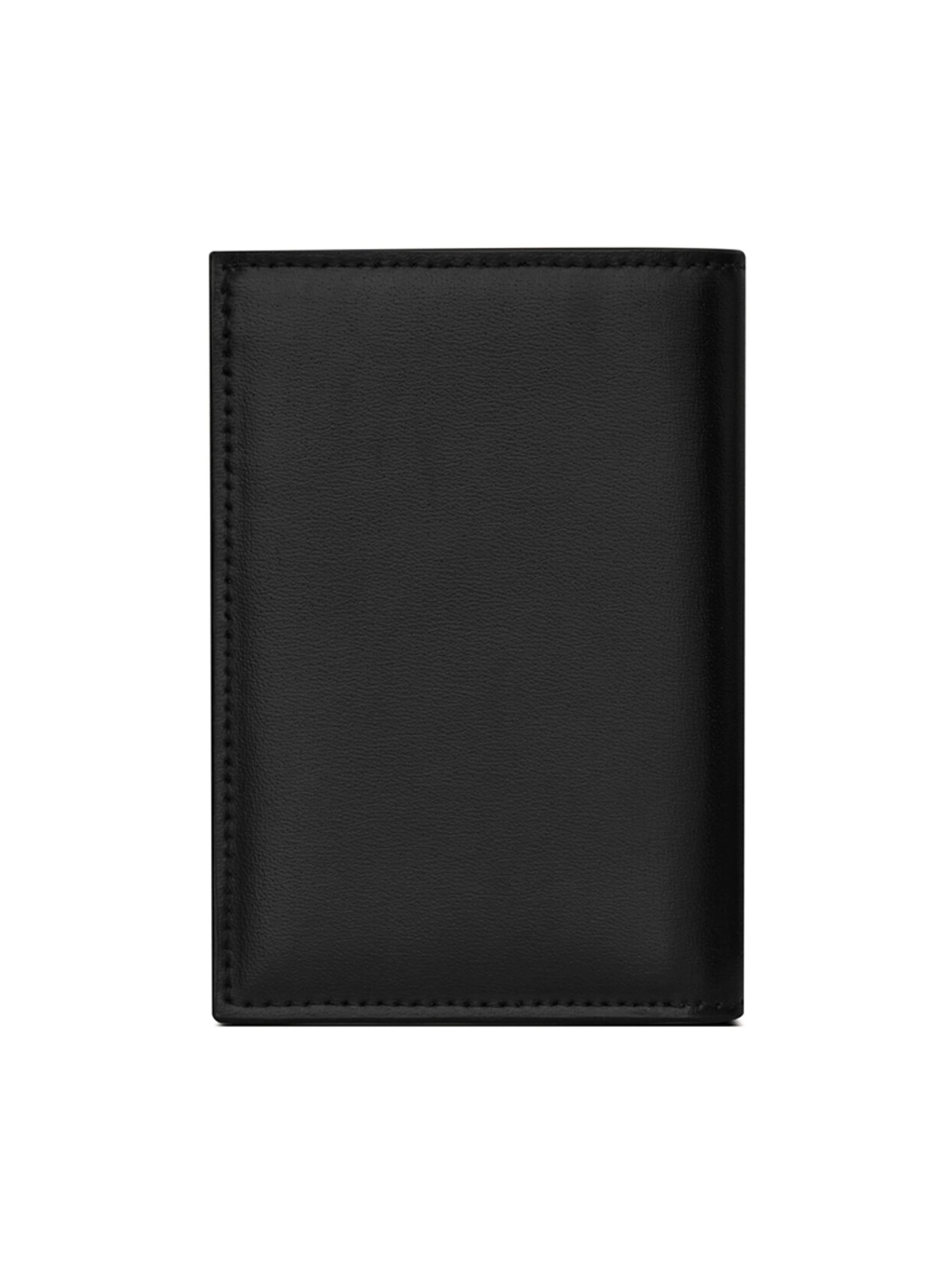 Saint Laurent Tiny Cassandre Credit Card Wallet in Matte Leather