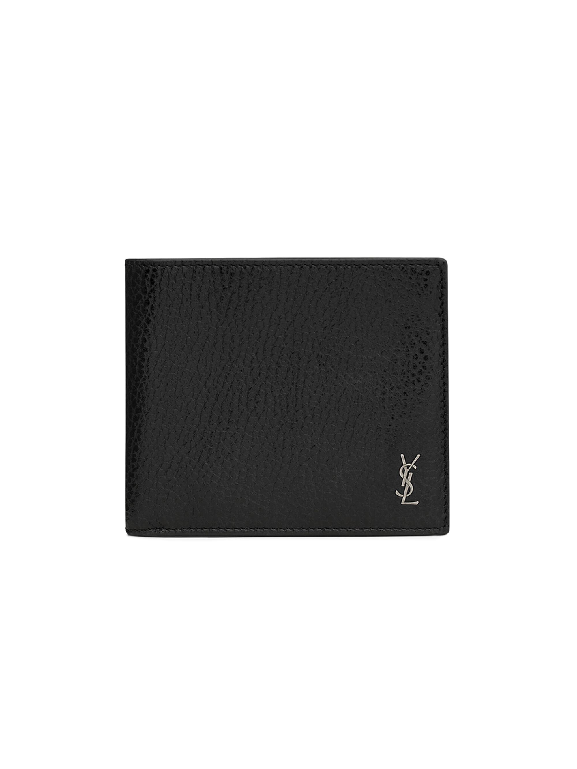 SAINT LAURENT サンローラン / イーストウェストウォレット TINY CASSANDRE East/West wallet in shiny leather in Black | Saint