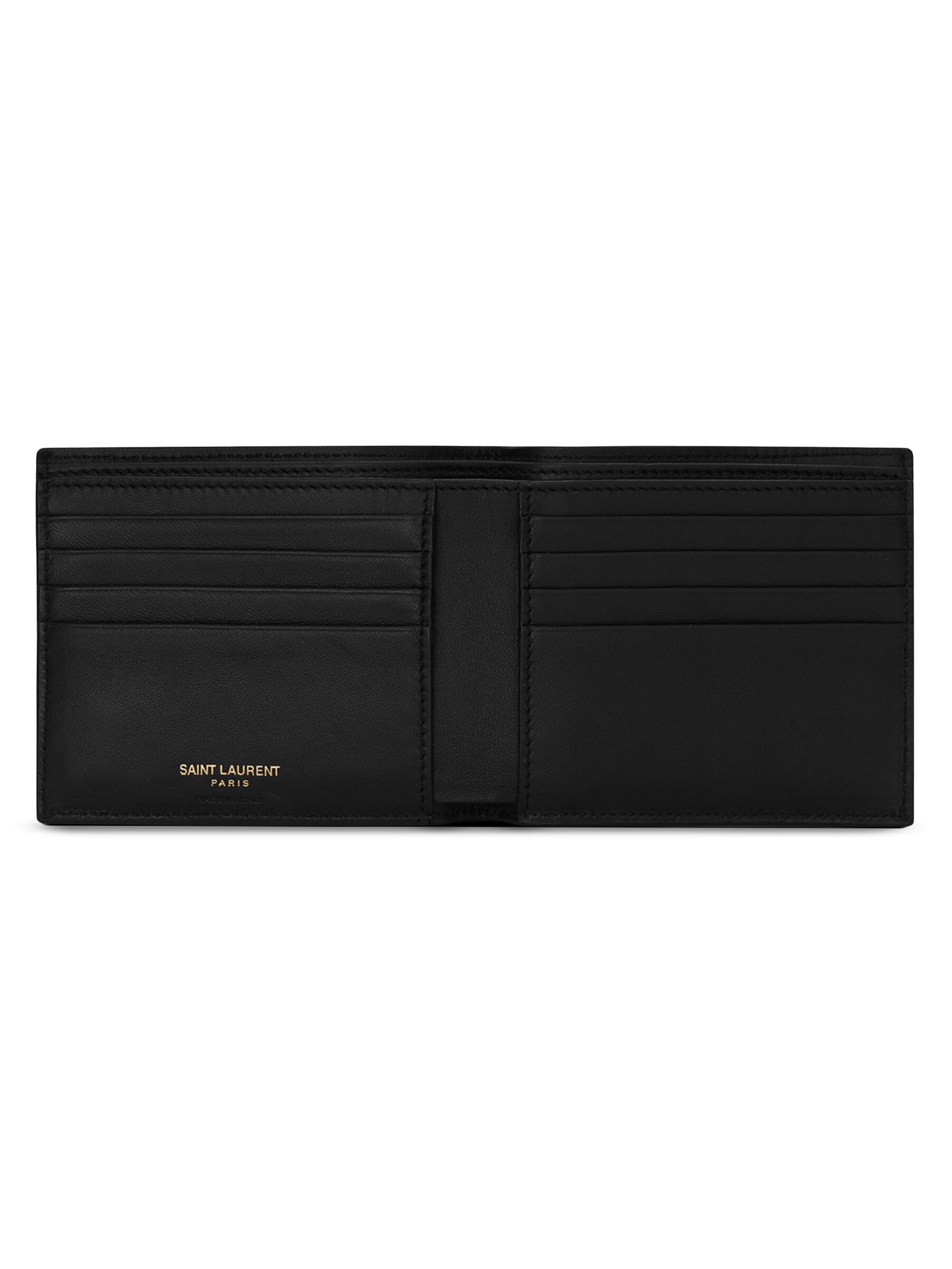 Saint Laurent Tiny Cassandre East-West Wallet in Crocodile