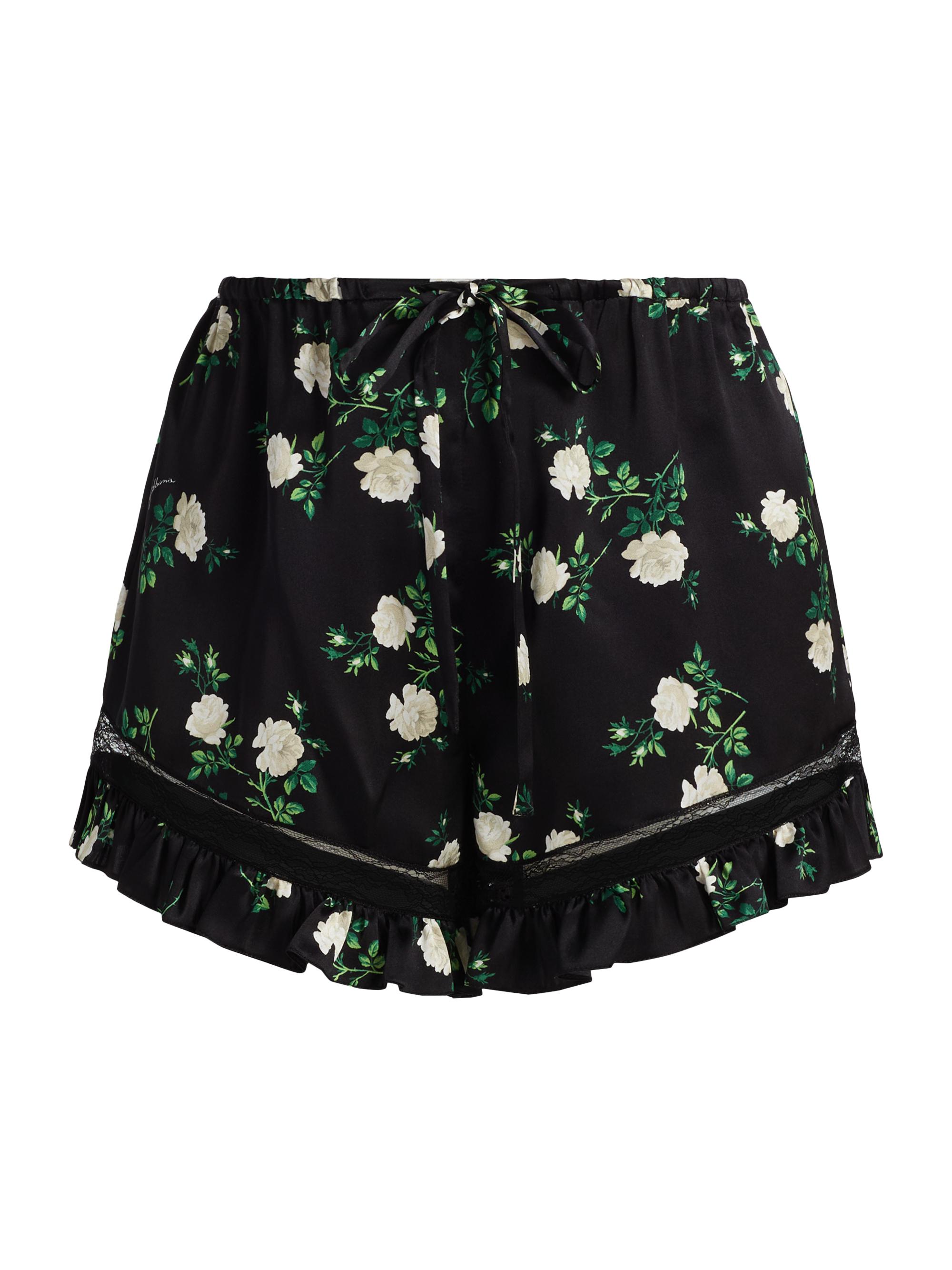 Dolce & Gabbana Women's Floral Silk-Blend Shorts - Black