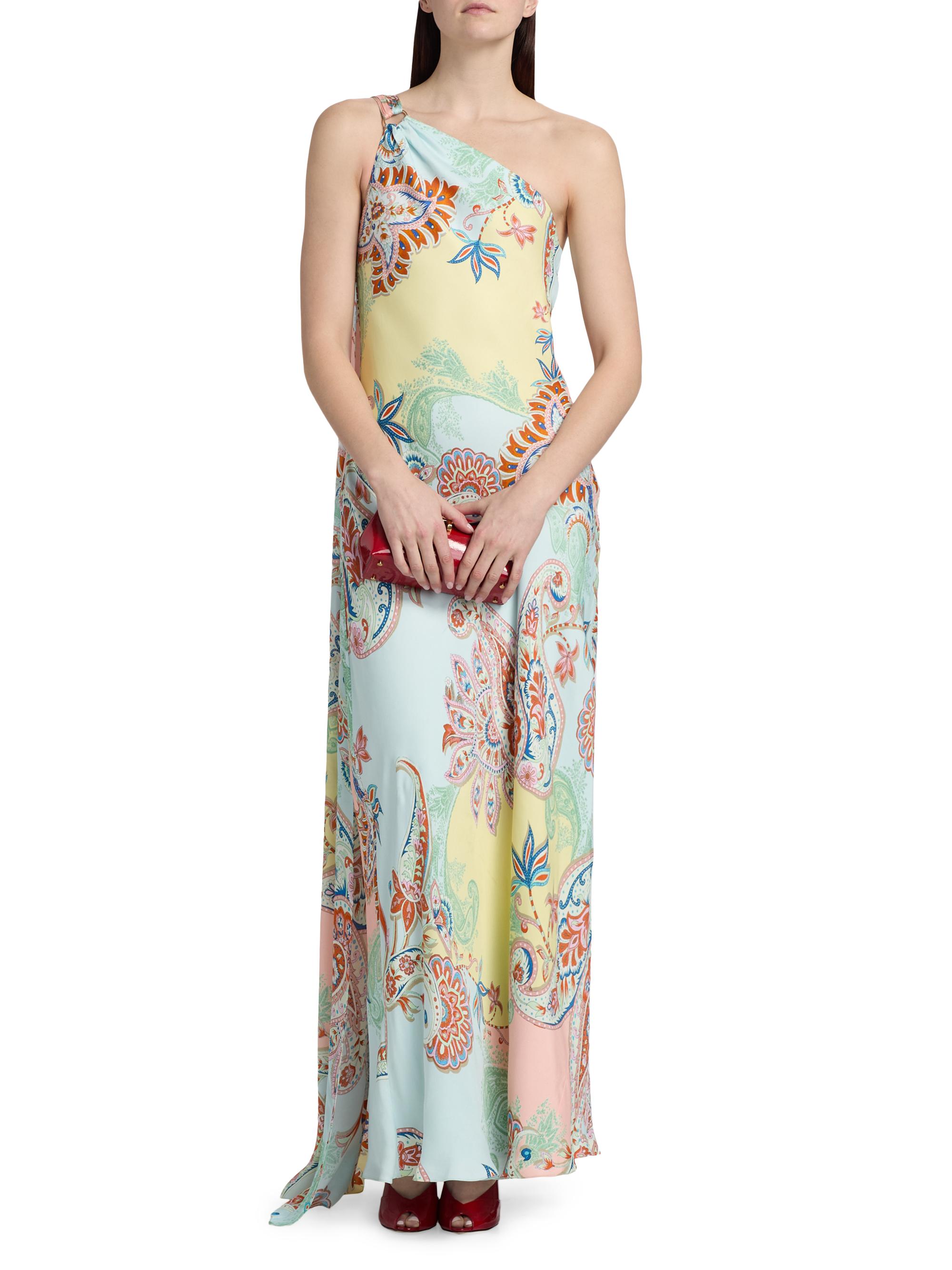 paisley bridesmaid dresses VENUS Printed Linen Maxi Dress | Purple Paisley Border