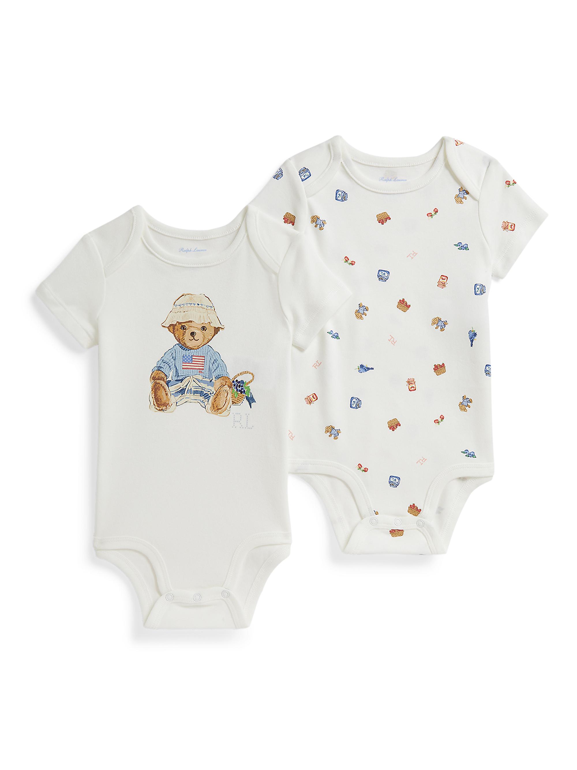 Polo Ralph Lauren Baby's 2-Pack Blueberry Polo Bear Bodysuit Set - Berry Garden