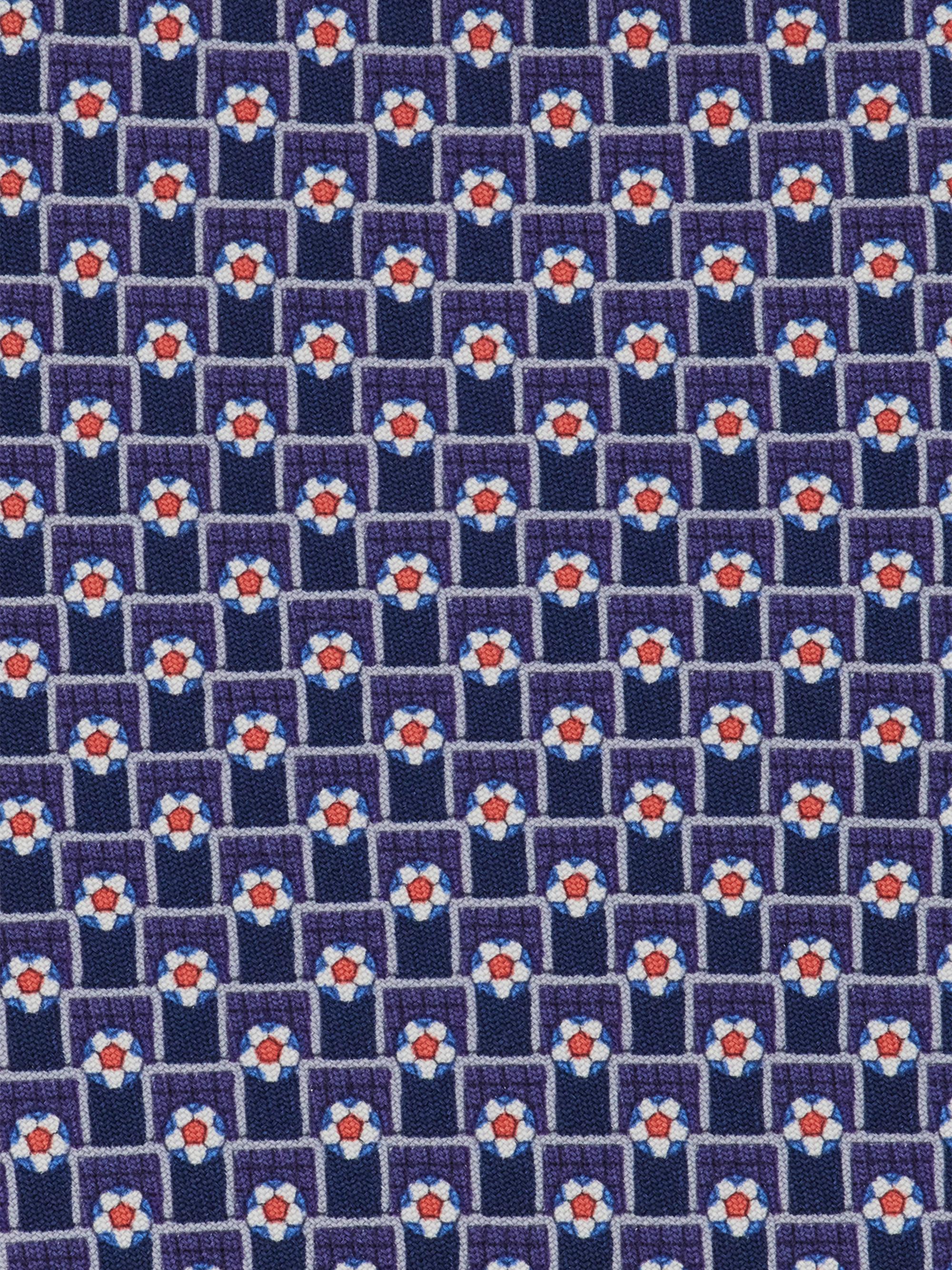 FERRAGAMO Men's Tournament Print Silk Tie - Blue Navy | Thumbnail 4