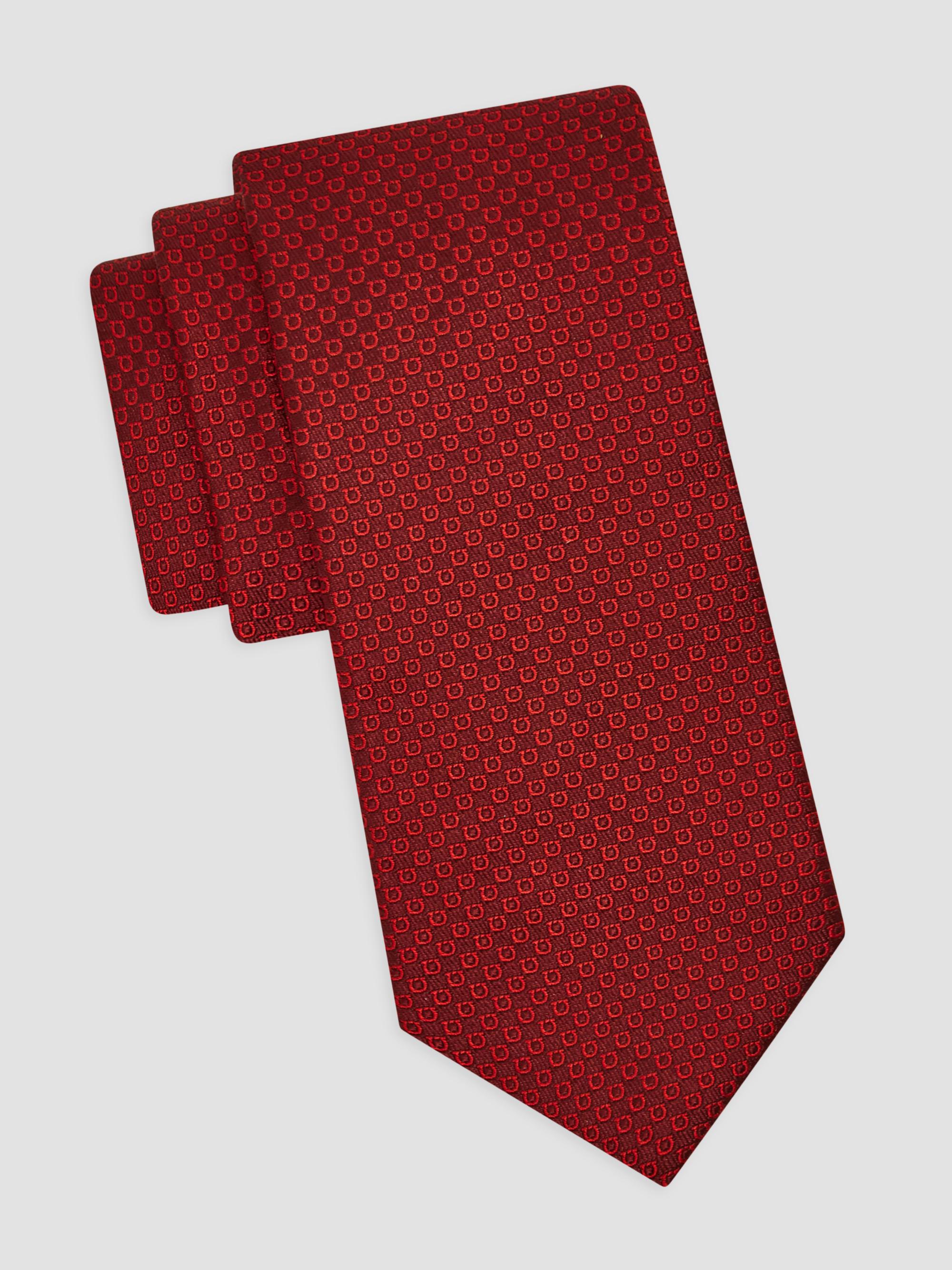 FERRAGAMO Men's Gancio Silk Tie - Bordeaux | Thumbnail 5