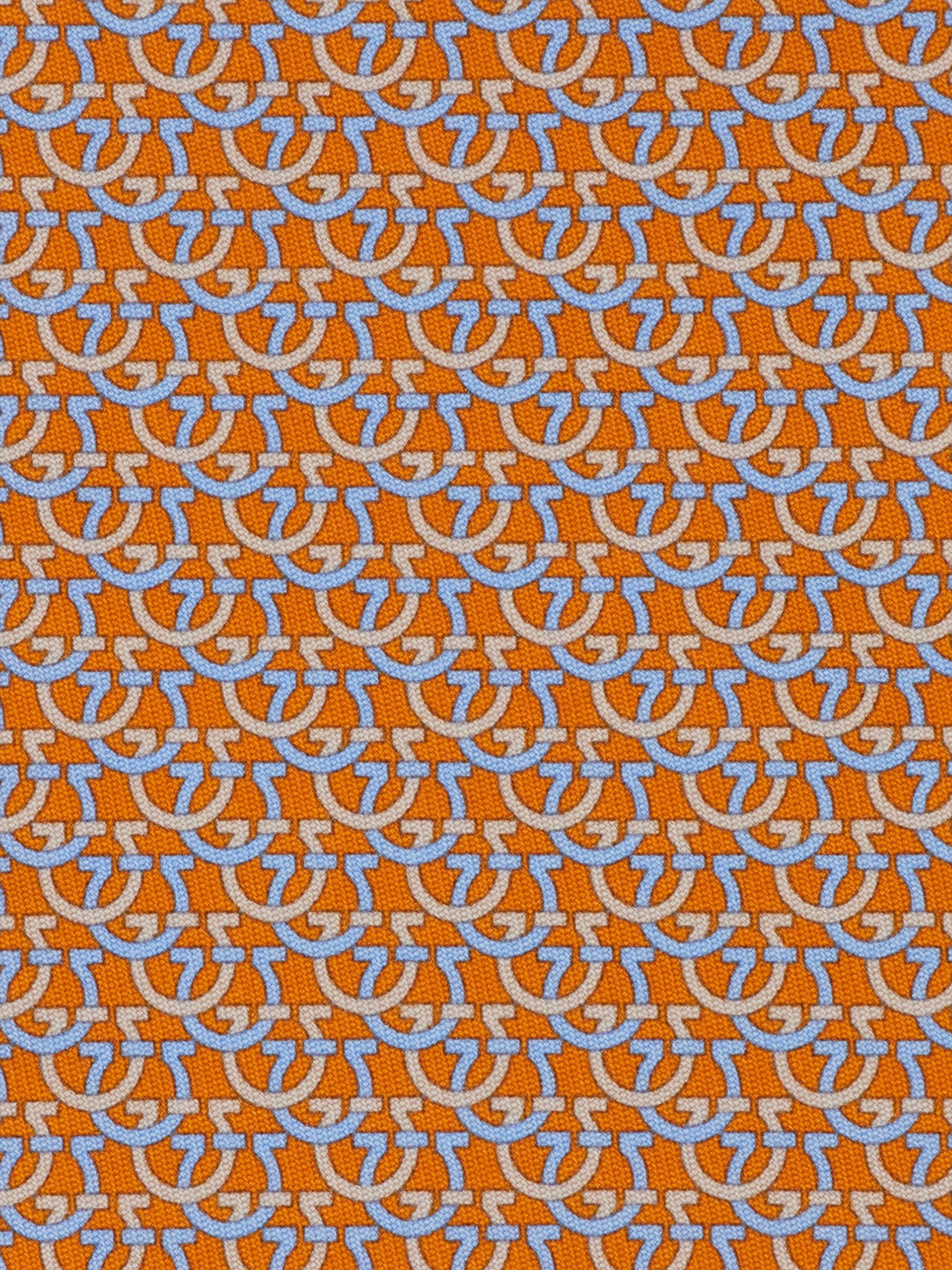 FERRAGAMO Men's Cerchio Silk Tie - Arancio | Thumbnail 4