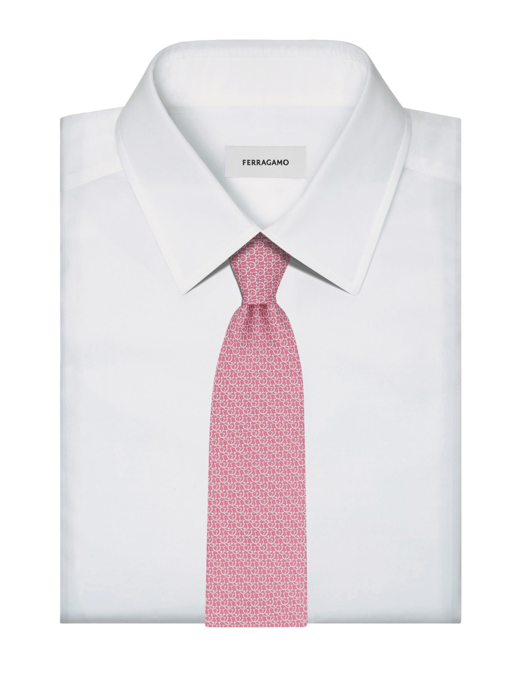 FERRAGAMO Men's Cerchio Silk Tie - Rosa | Thumbnail 3