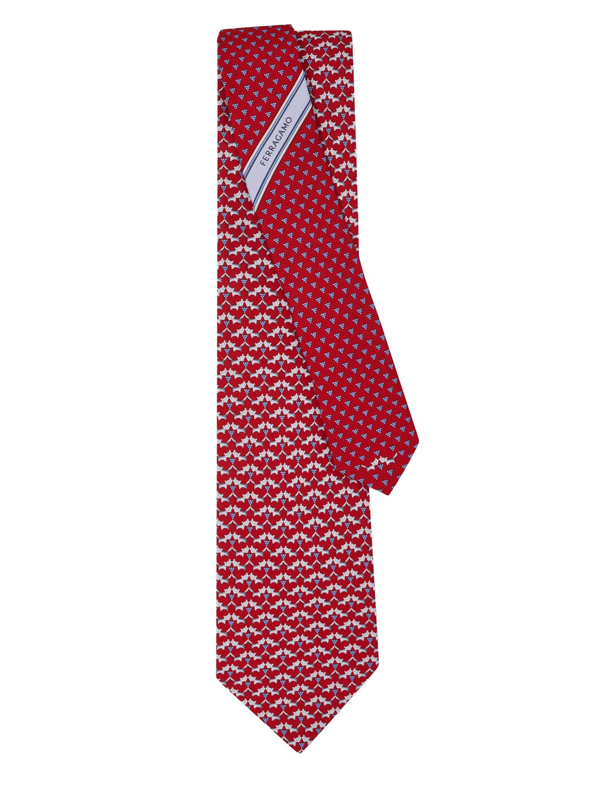 FERRAGAMO Men's Fox Print Silk Tie - Rosso | Thumbnail 3