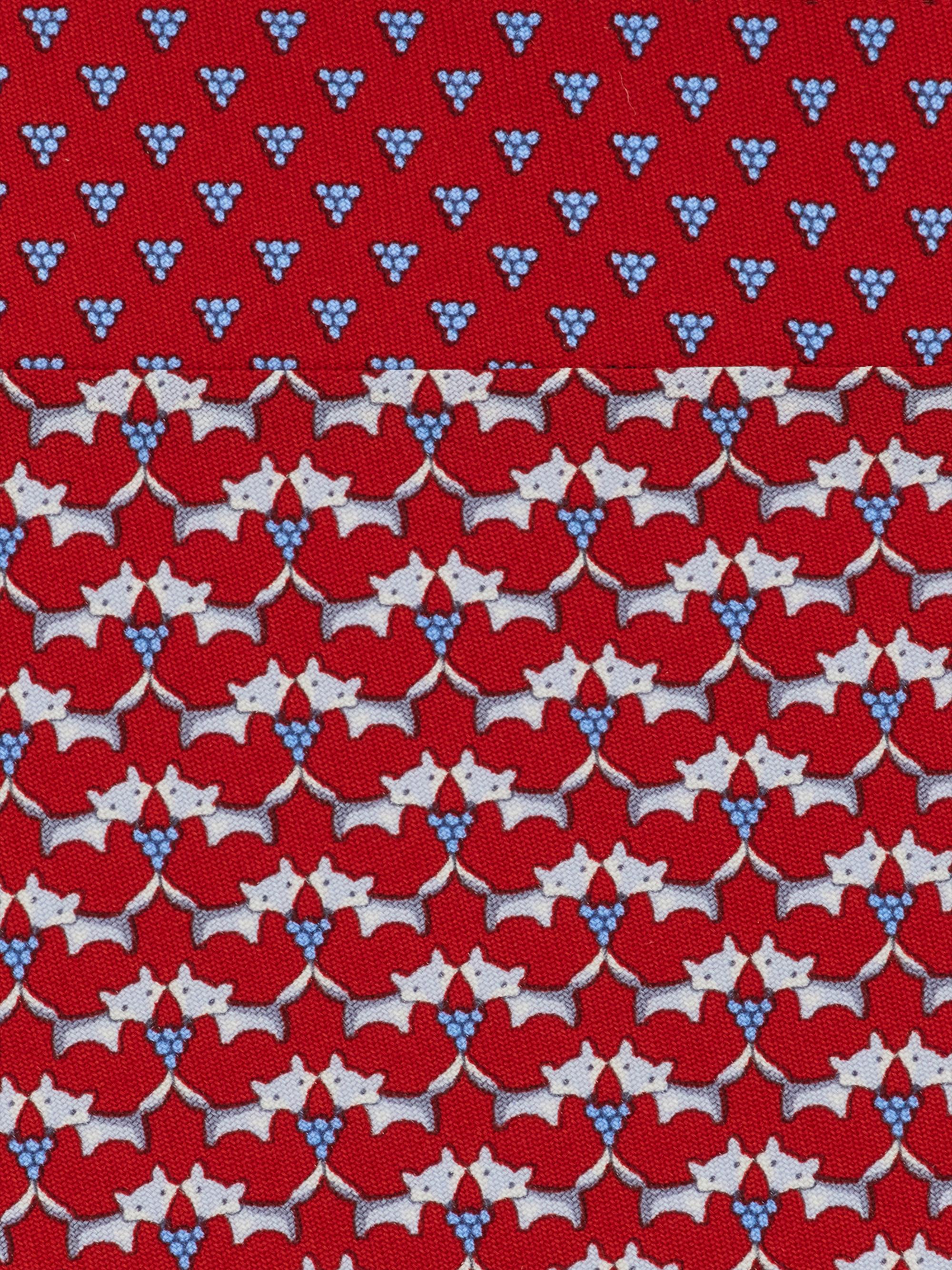 FERRAGAMO Men's Fox Print Silk Tie - Rosso | Thumbnail 4