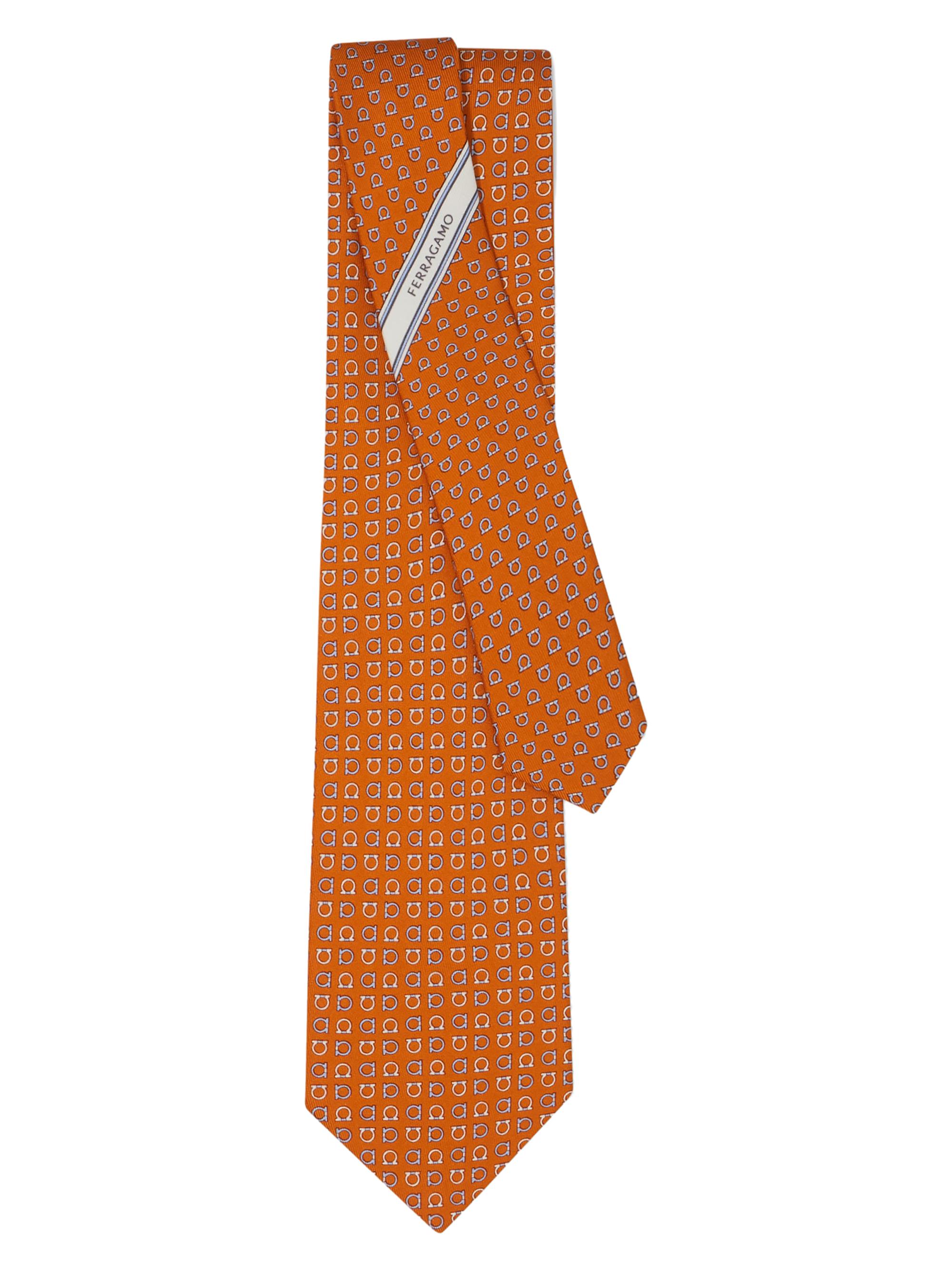 FERRAGAMO Men's Gancini Two-Tone Silk Tie - Arancio | Thumbnail 2