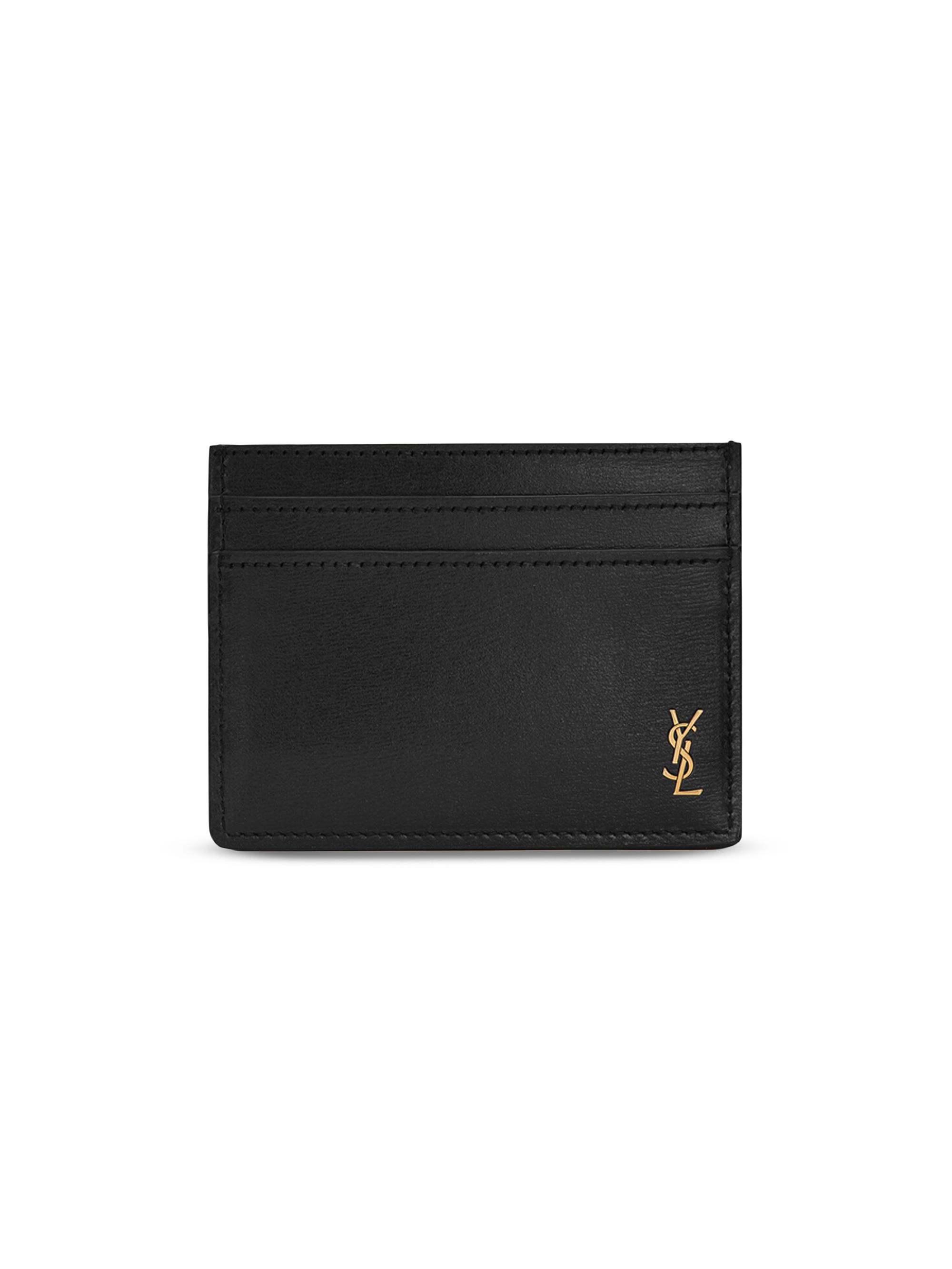 Saint Laurent Tiny Cassandre East-West Wallet in Crocodile