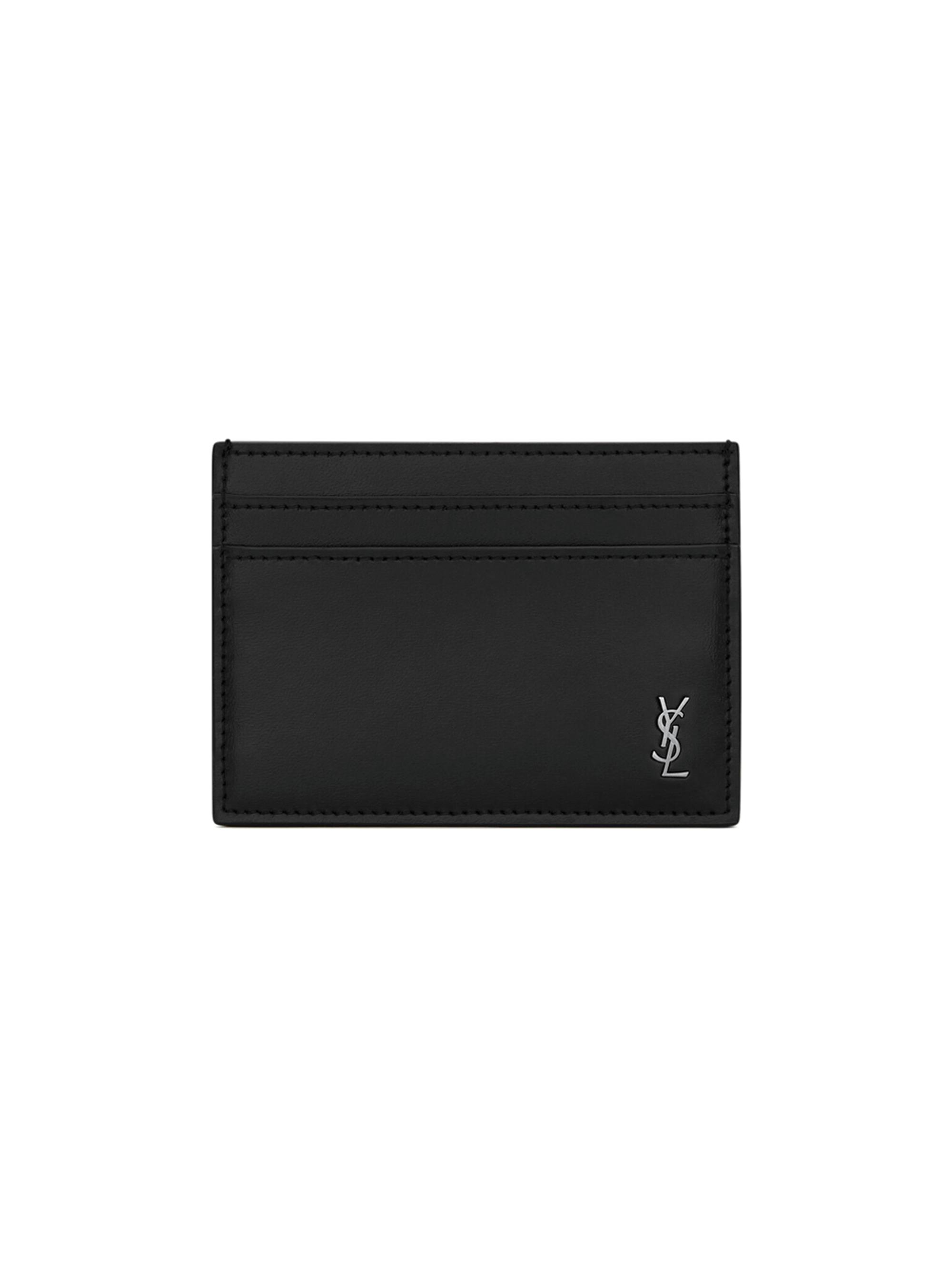 【美品】SAINT LAURENT TINY CASSANDRE LEATHER Saint Laurent Tiny Cassandre Card Case in Matte Leather | Saks