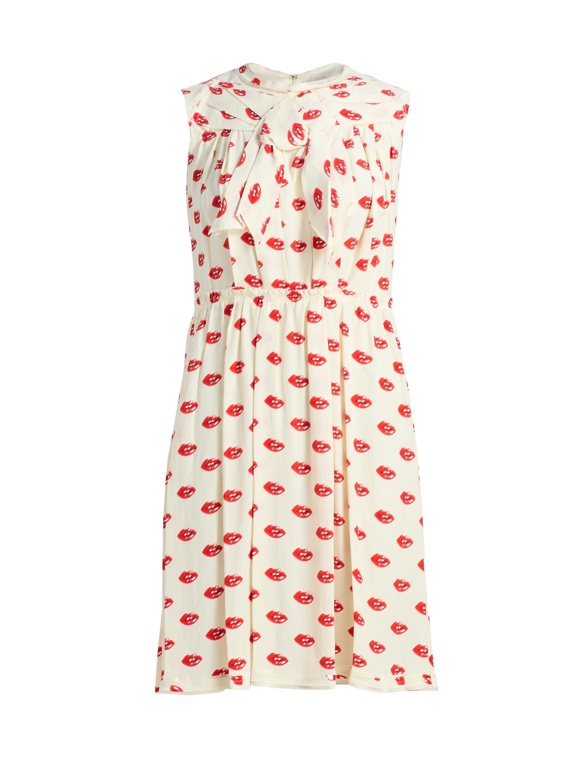 Marc Jacobs Women's Lips Pleated Midi-Dress -  Multi