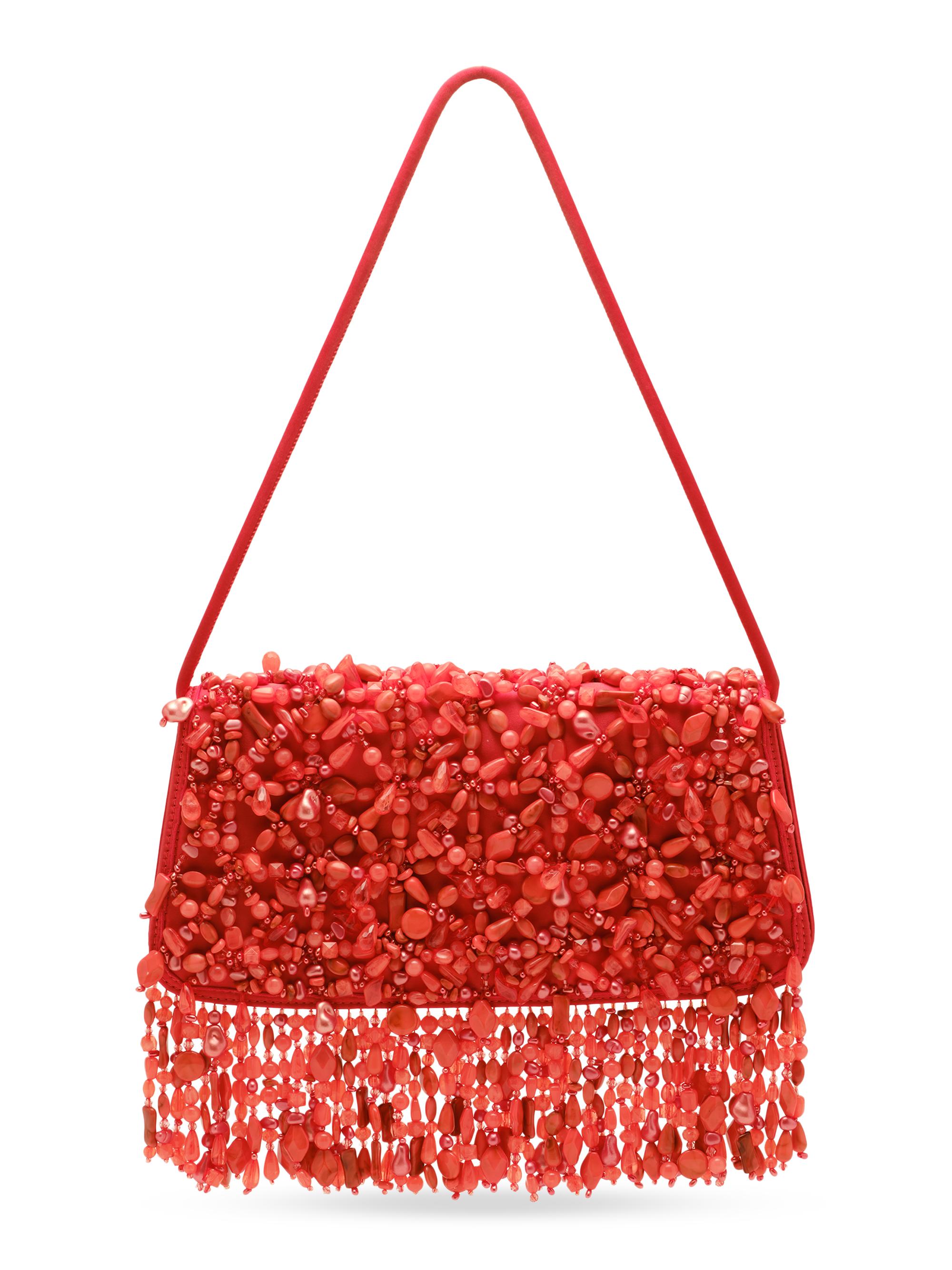 Cult Gaia Women's Idalia Bead-Embellished Satin Shoulder Bag - Coastal