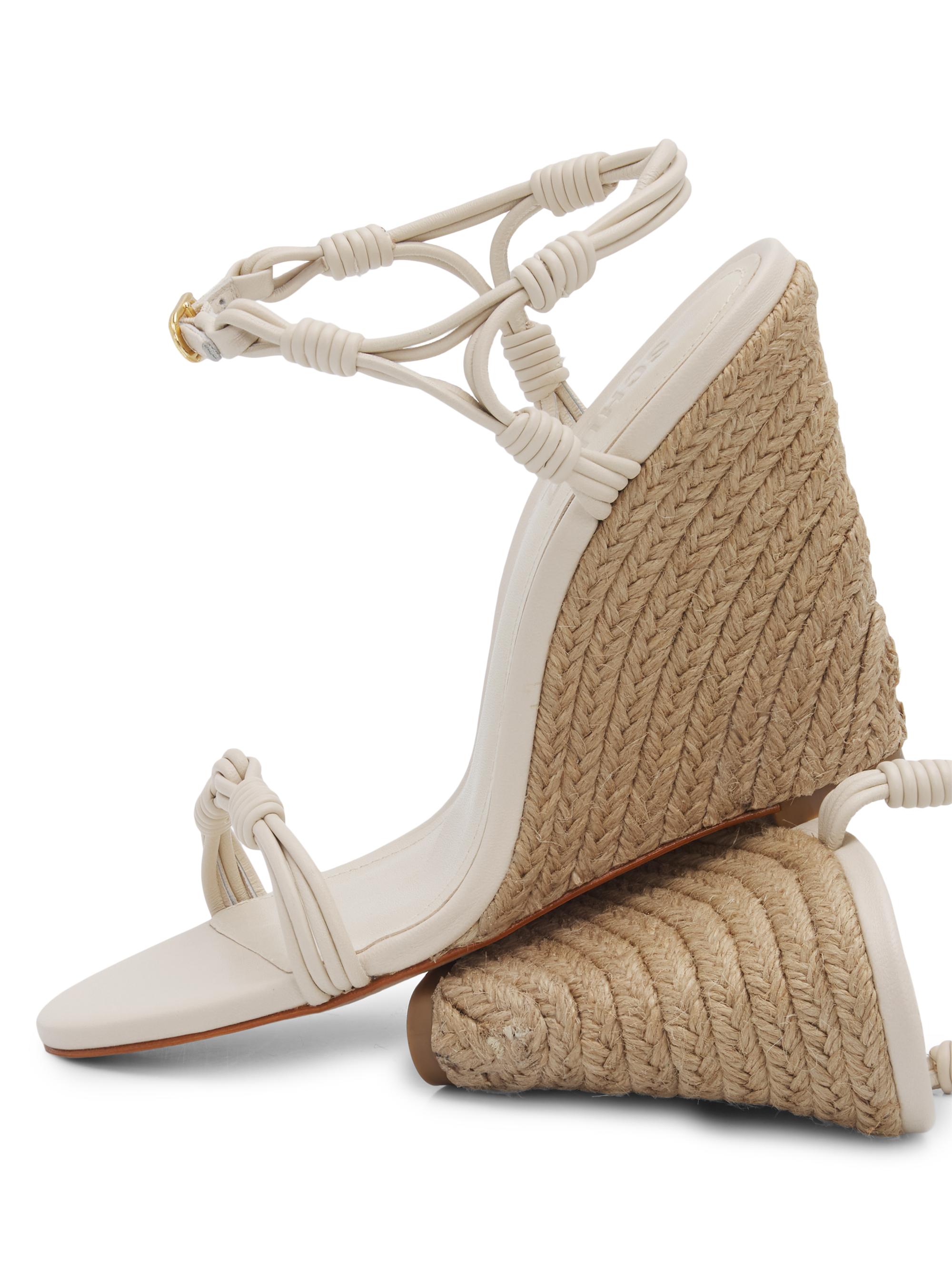 なみ Schutz Nara 100MM Leather Wedge Sandals | Saks Fifth Avenue