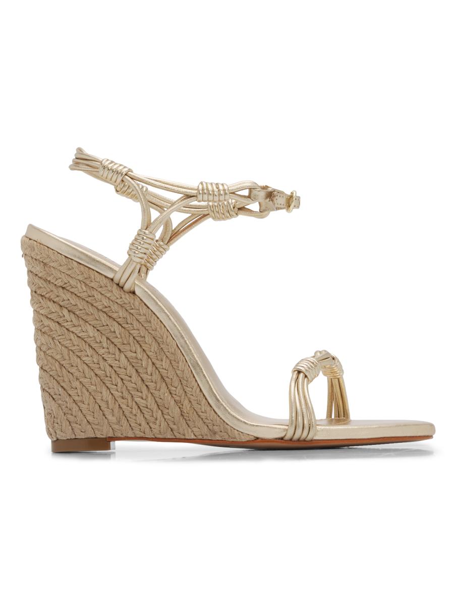 Schutz Women's Nara 100mm Wedge Sandals In Gold