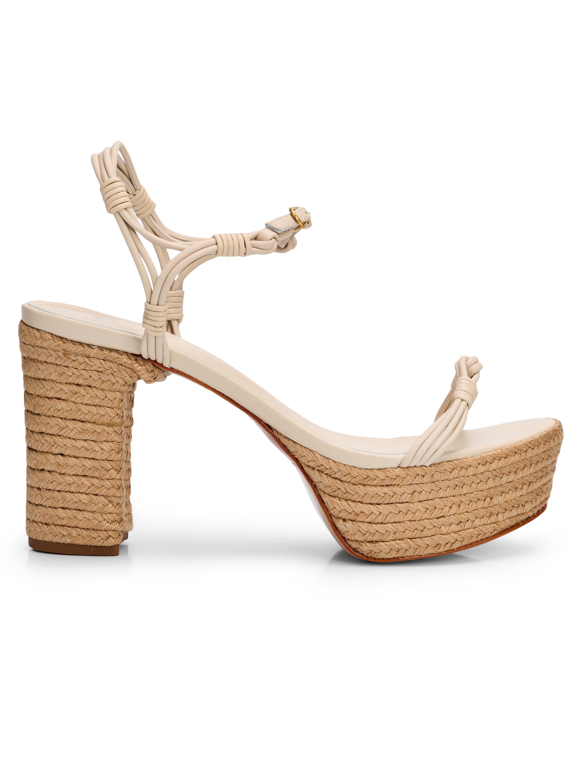 Schutz Nara 100MM Leather Espadrille Platform Sandals | Saks Fifth