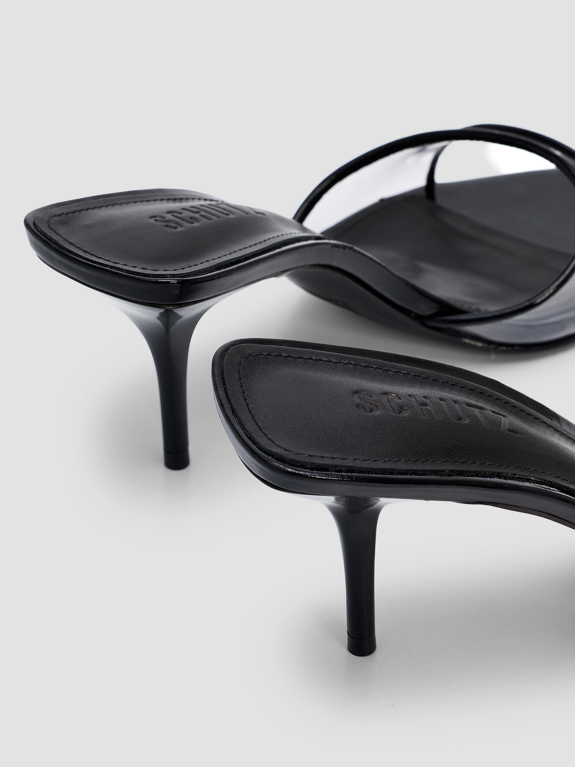 Schutz Elodie Vinyl 75MM Patent Leather Sandals | Saks Fifth Avenue