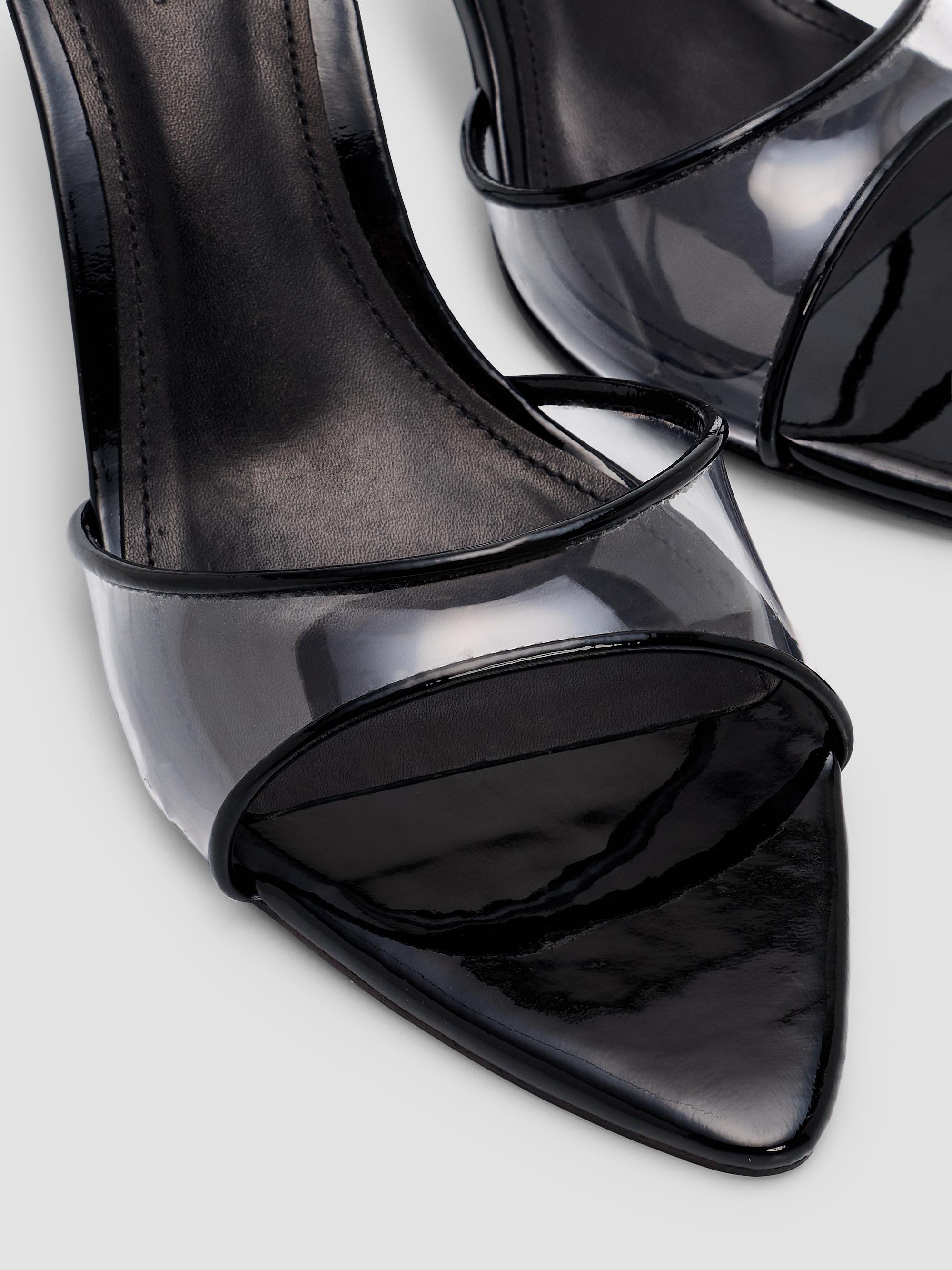 Schutz Elodie Vinyl 75MM Patent Leather Sandals | Saks Fifth Avenue
