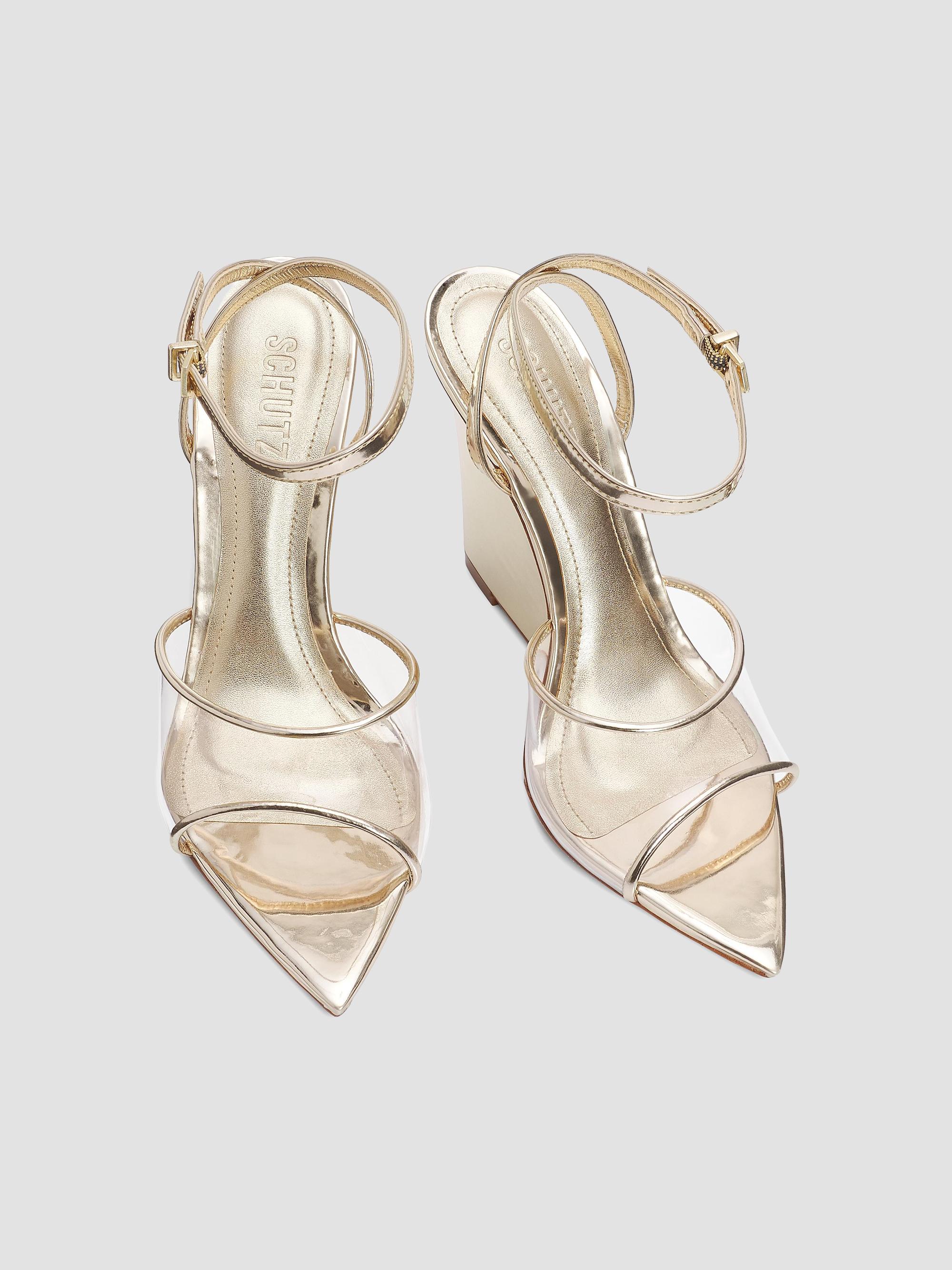 Schutz Elodie 100MM Vinyl Wedge Sandals | Saks Fifth Avenue