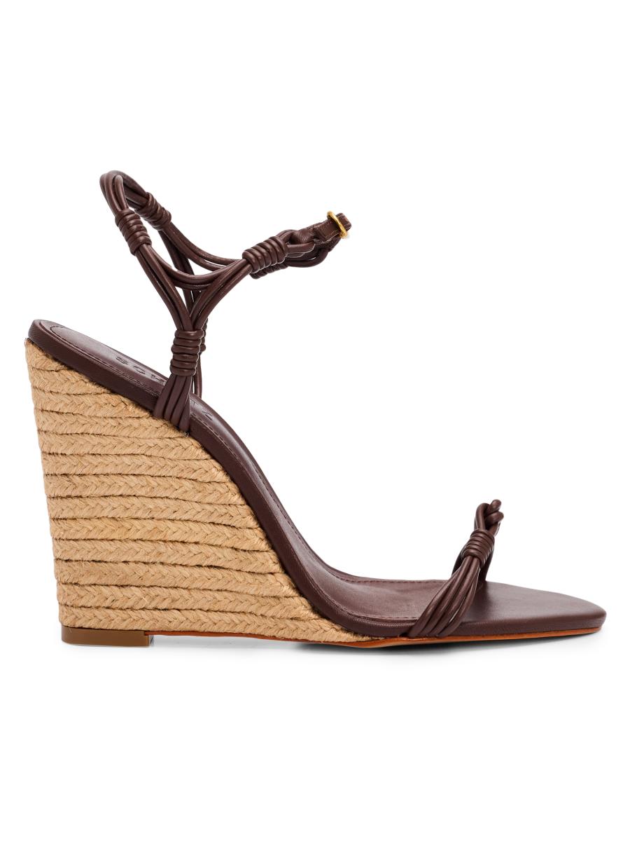 なみ Schutz Nara 110MM Leather Espadrille Wedge Sandal | Saks Fifth Avenue