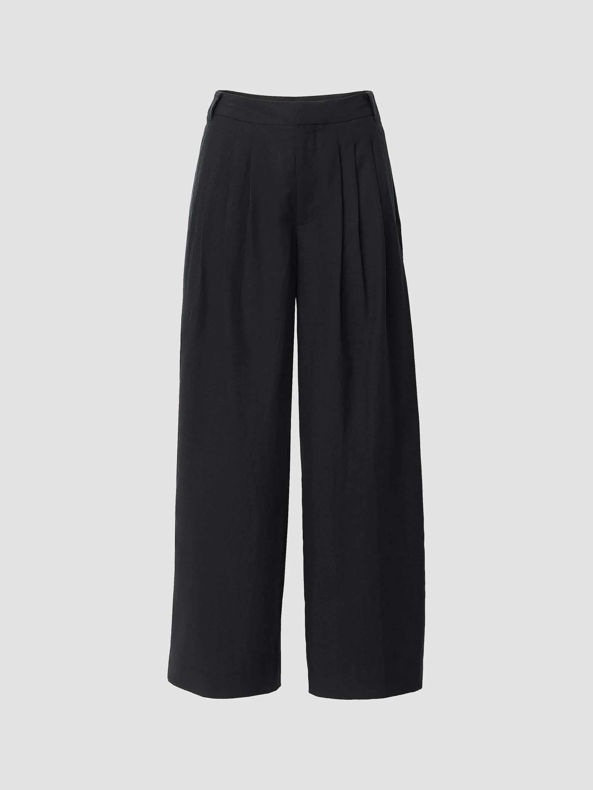rag & bone Women's Chappell Pleated Pants - Black - Size 10