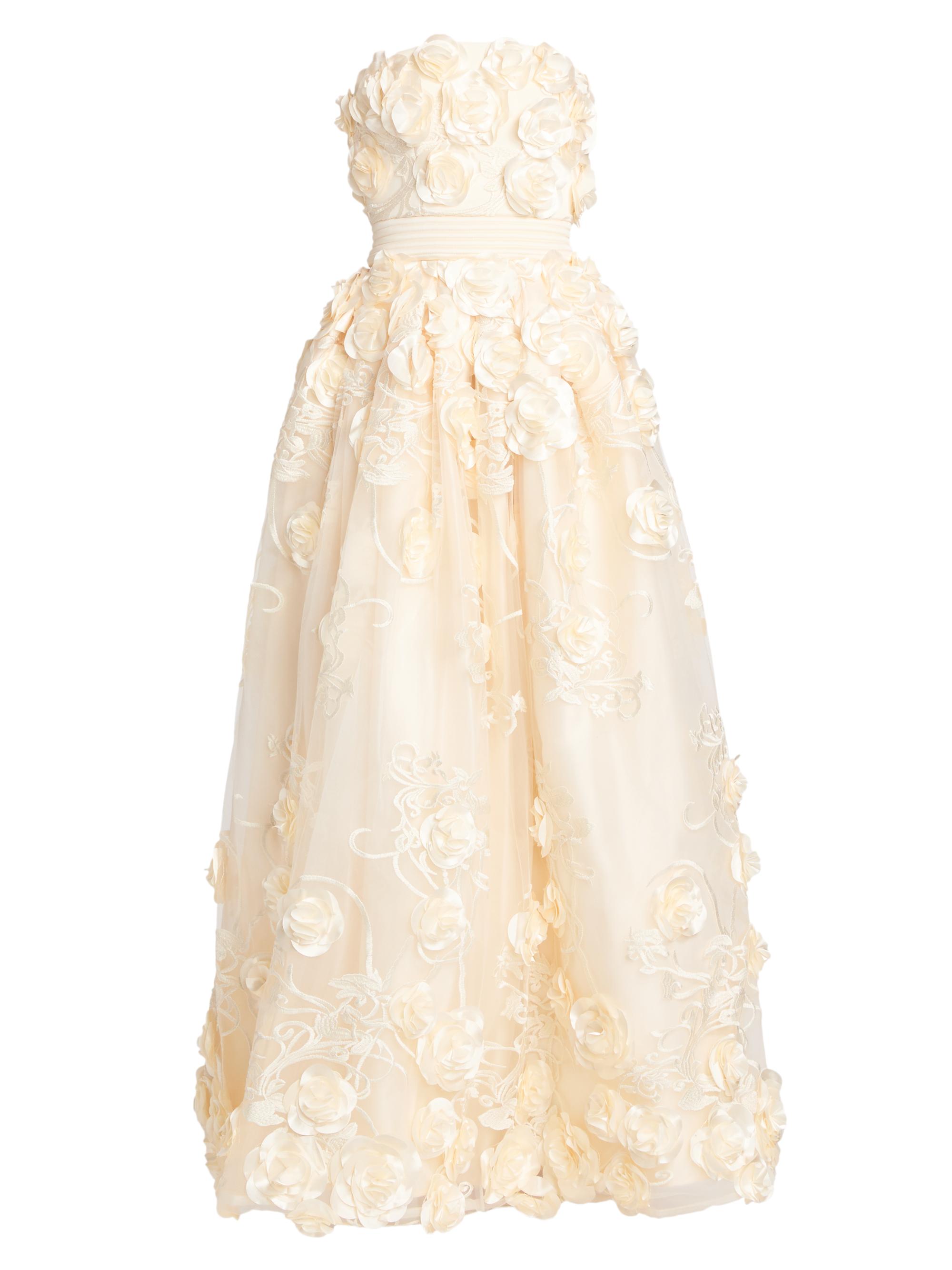Zhivago Women's Dream Of That Strapless Floral Applique Gown -