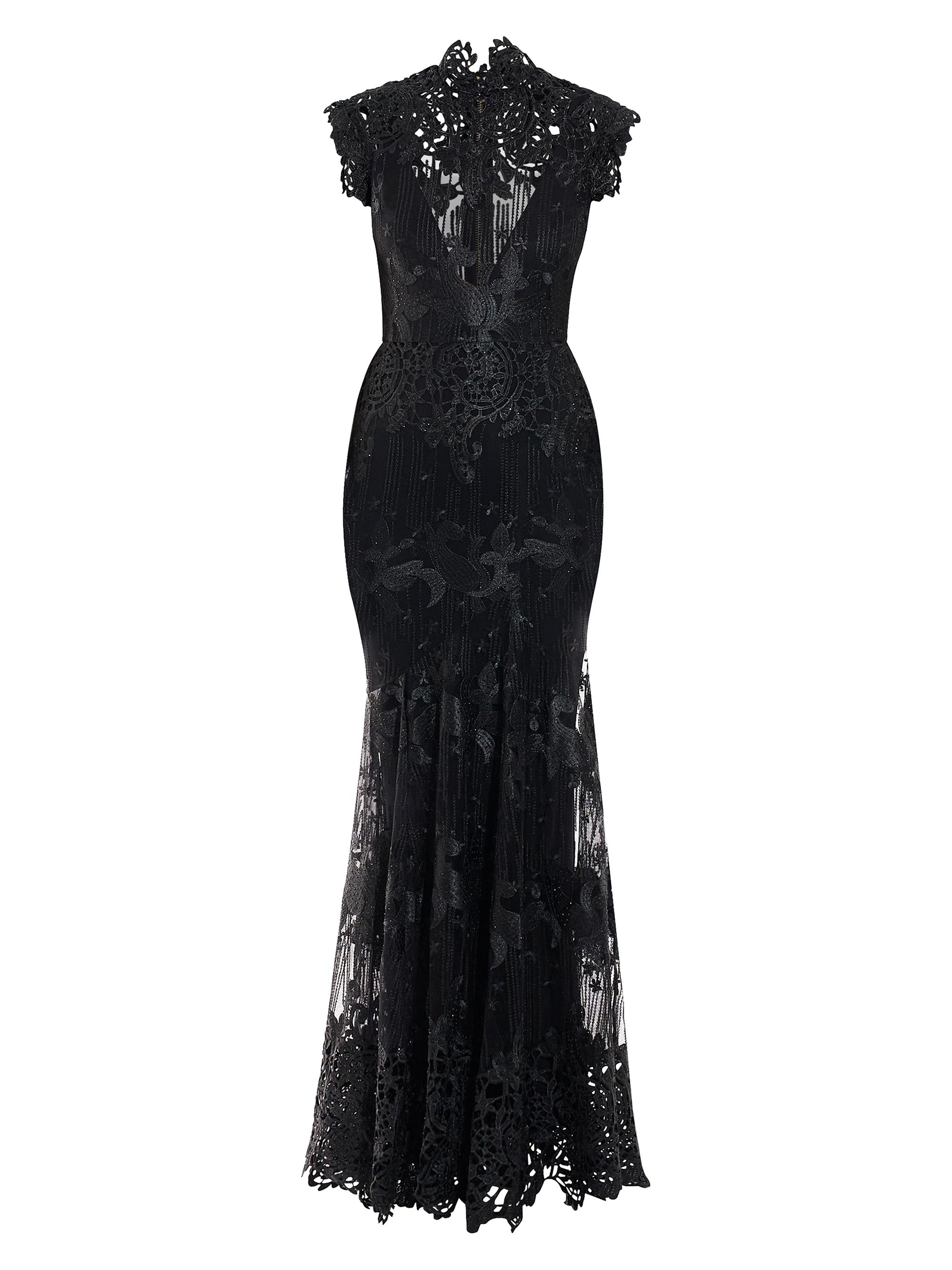 LoveShackFancy Sandy Lace Maxi Dress - Black - 4