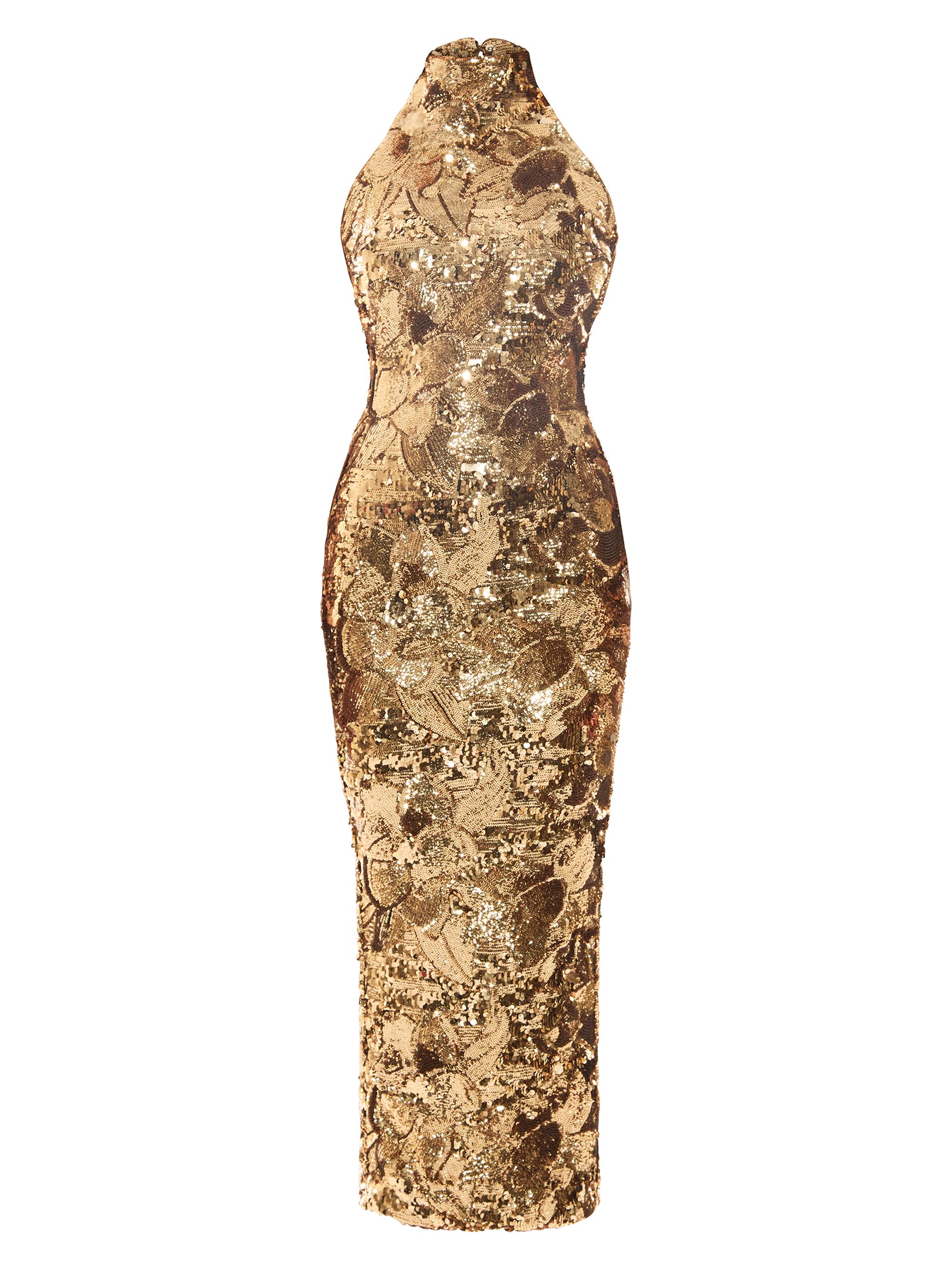 Women's Gold Designer Cocktail Dresses