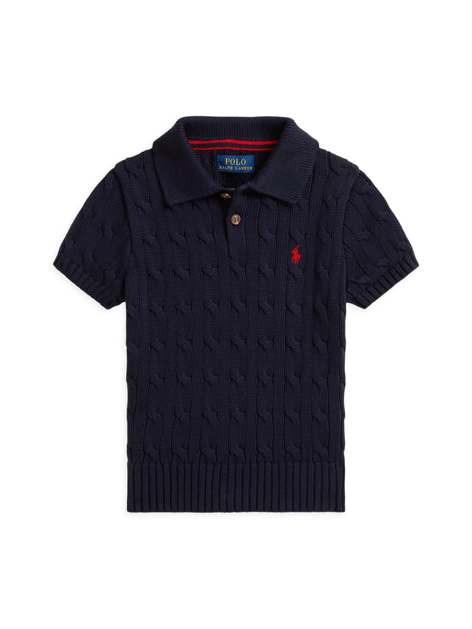 Polo Ralph Lauren Little Boy's & Boy's Cable-Knit Polo Sweater - Navy