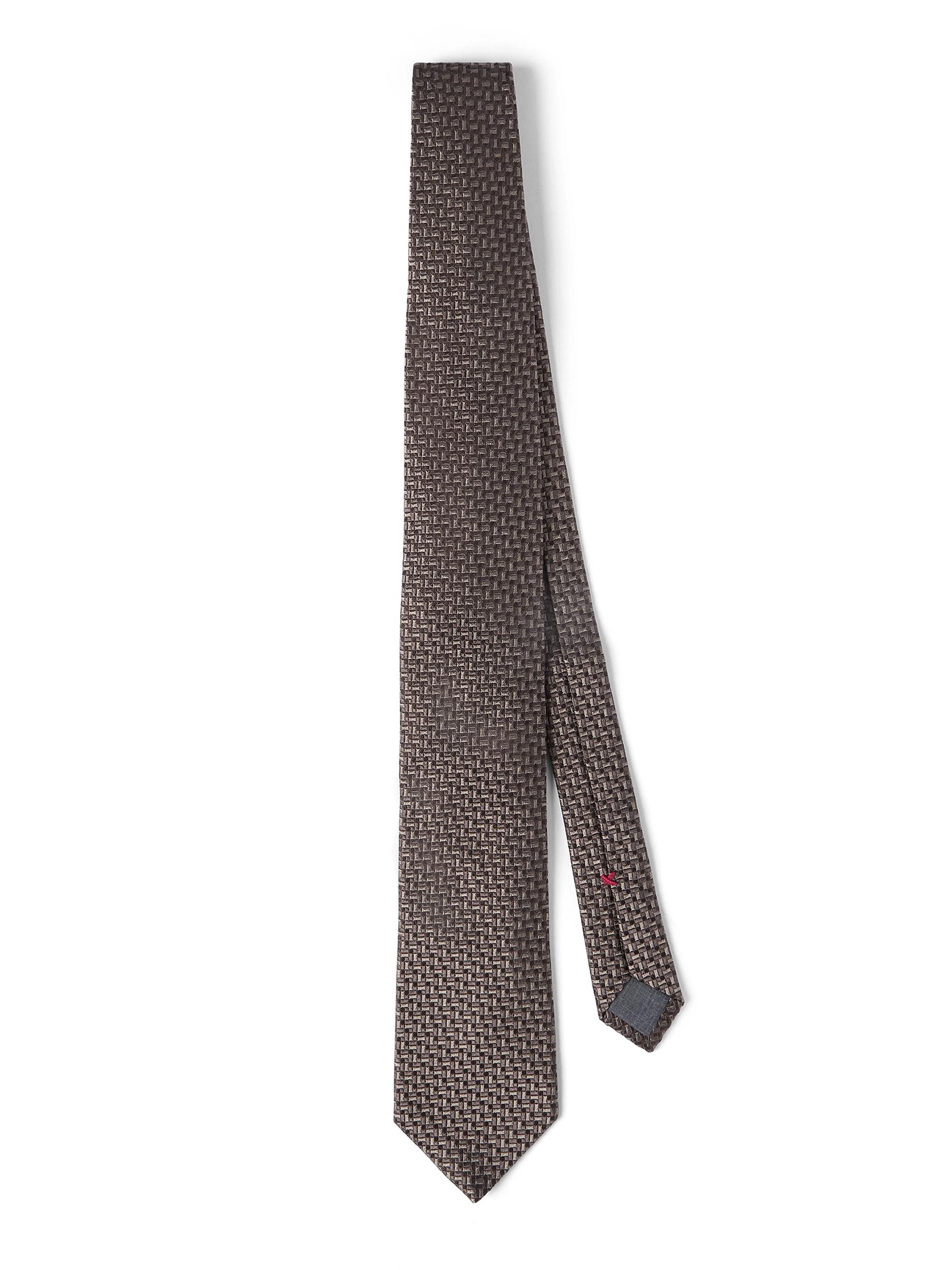 Brunello Cucinelli Men's Textured Silk Tie - Hazelnut