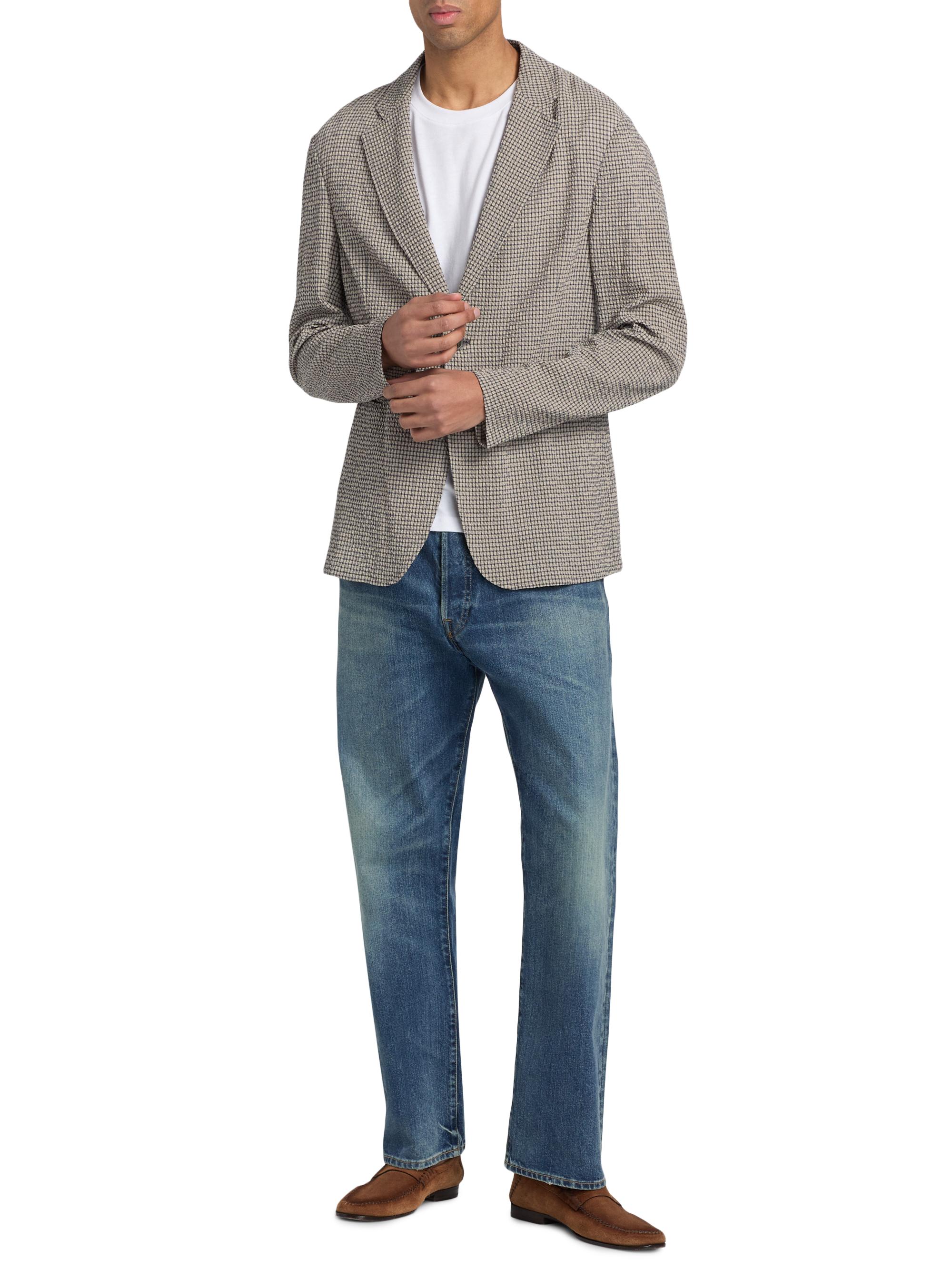 Emporio Armani Check Seersucker Soft Jacket | Saks Fifth Avenue