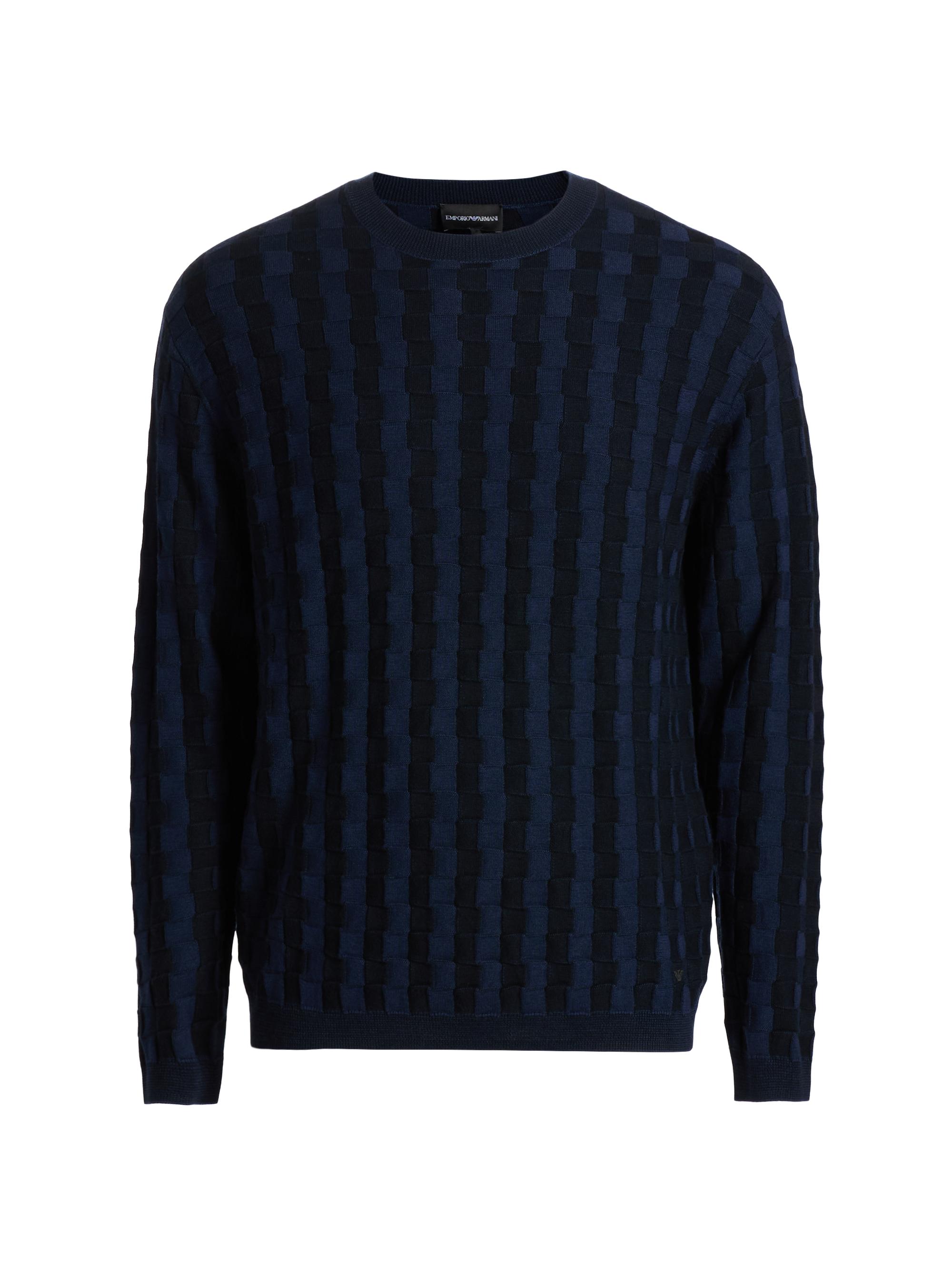 Emporio Armani Textured Wool Jacquard Crewneck Sweater | Saks
