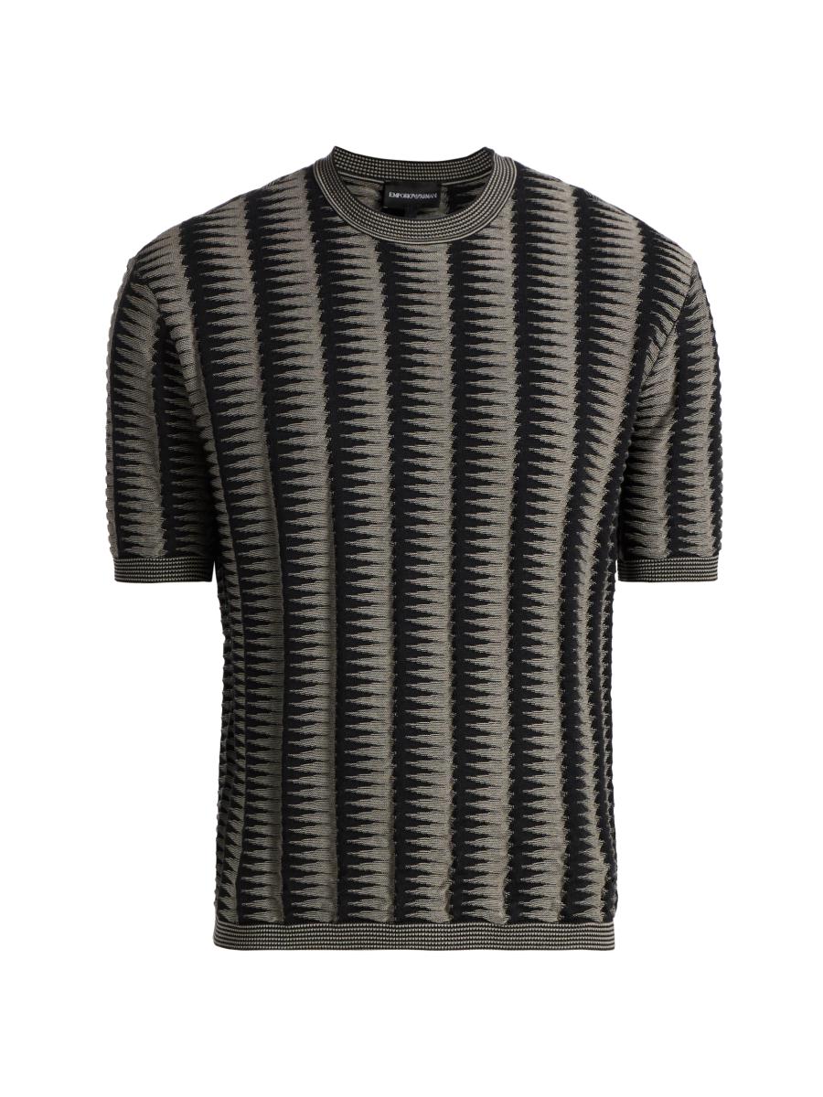 Emporio Armani Jagged Edge Short Sleeve Knit Sweater | Saks Fifth