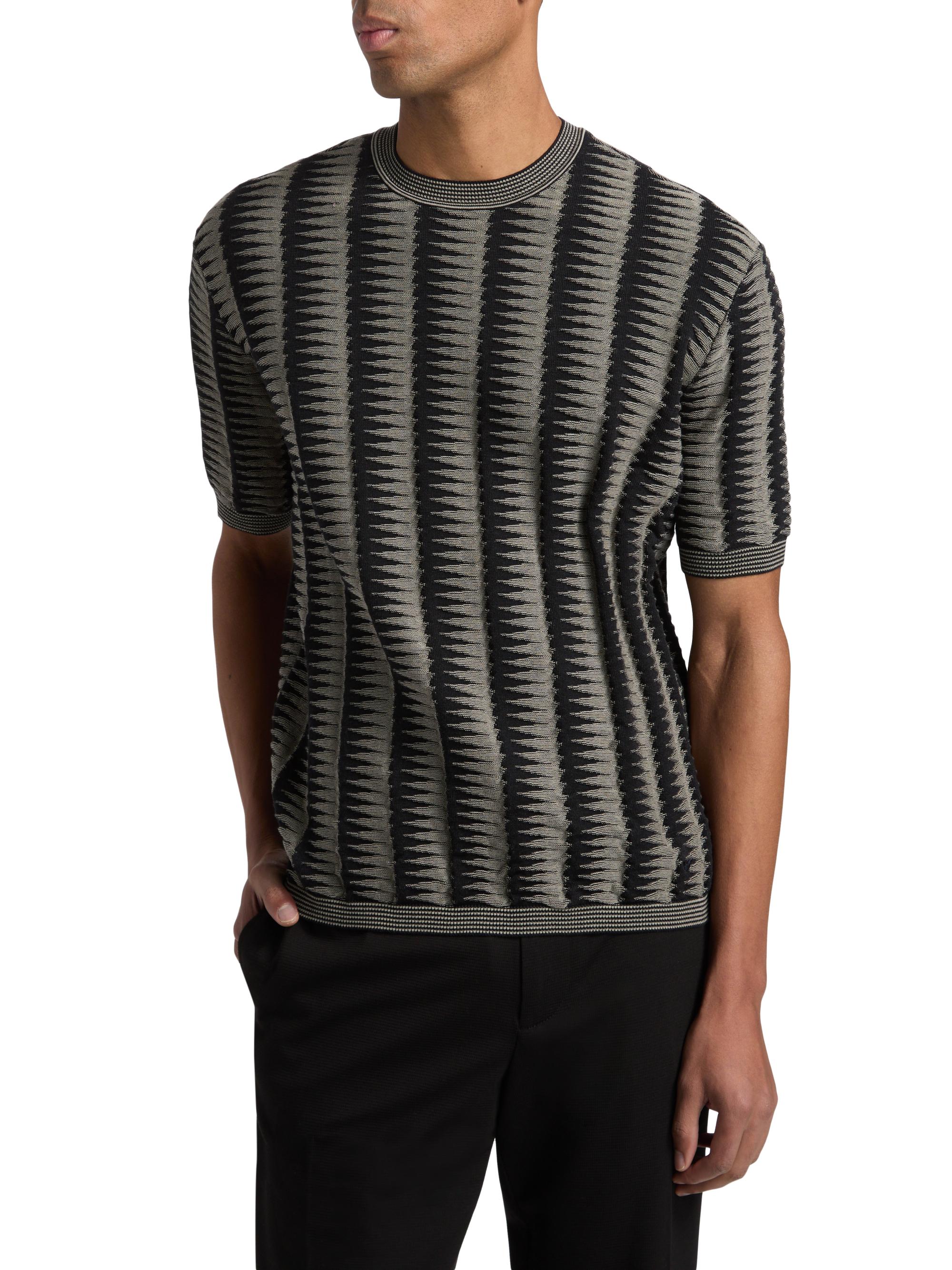 Emporio Armani Jagged Edge Short Sleeve Knit Sweater | Saks Fifth