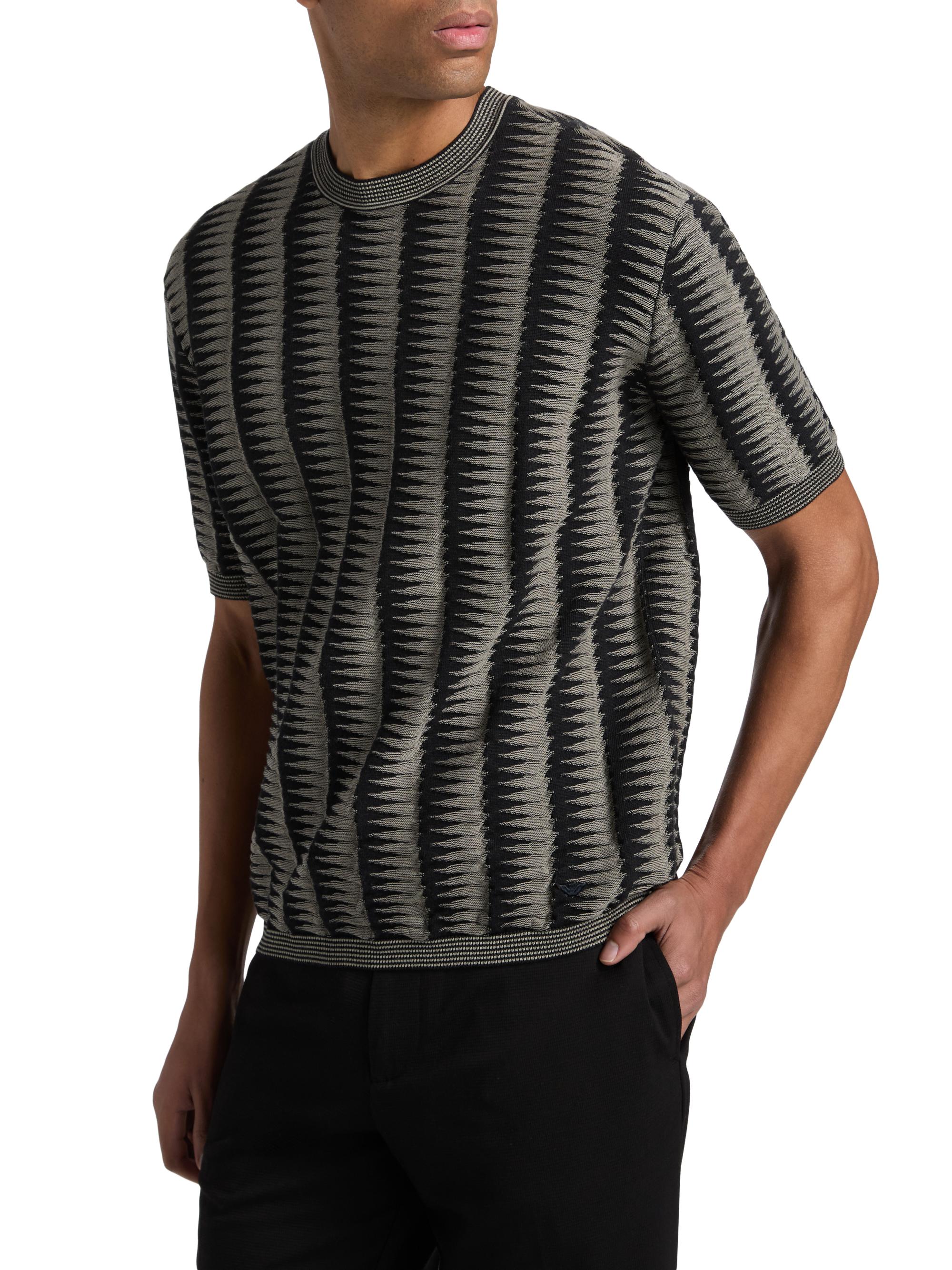 Emporio Armani Jagged Edge Short Sleeve Knit Sweater | Saks Fifth
