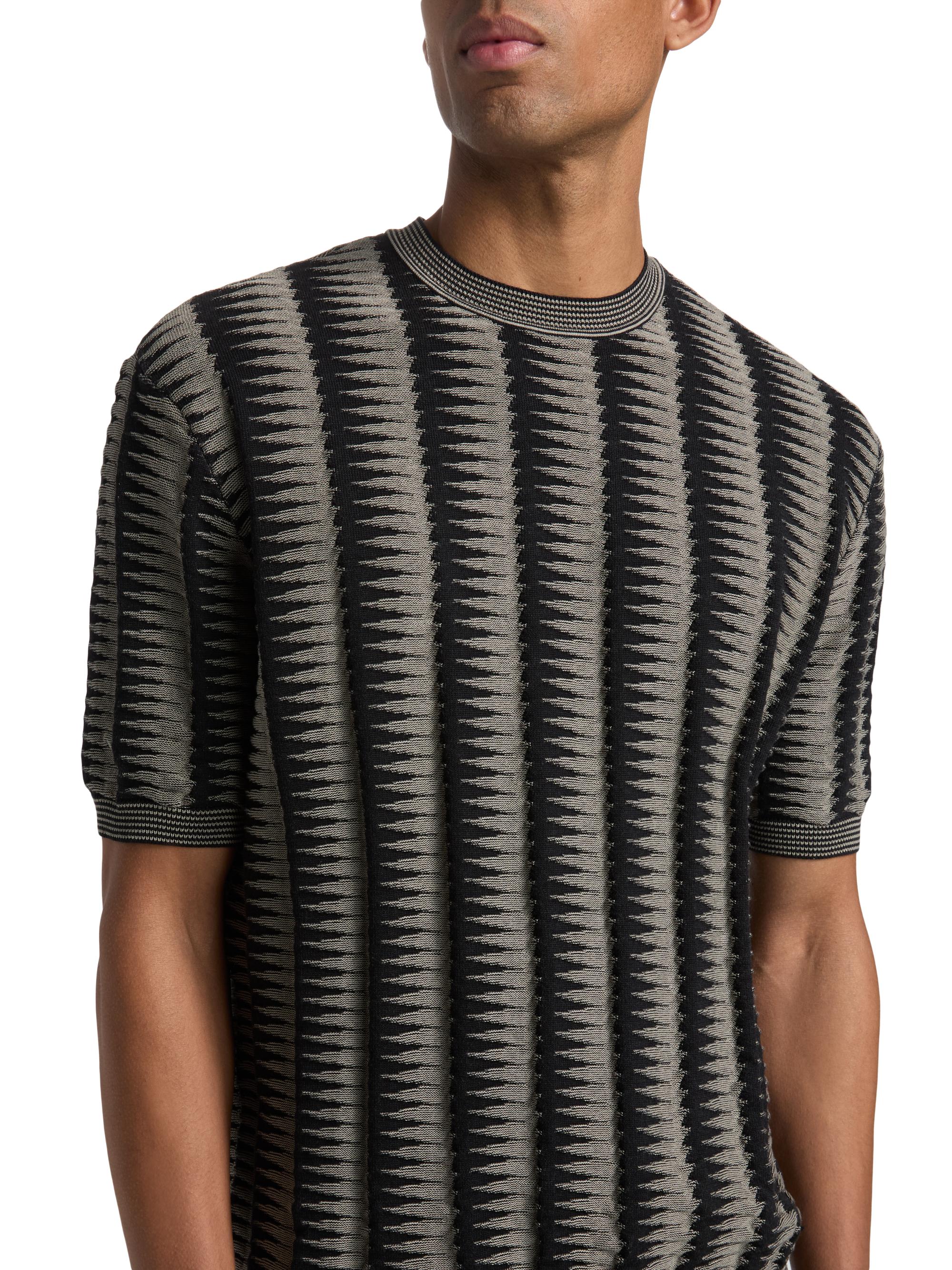 Emporio Armani Jagged Edge Short Sleeve Knit Sweater | Saks Fifth