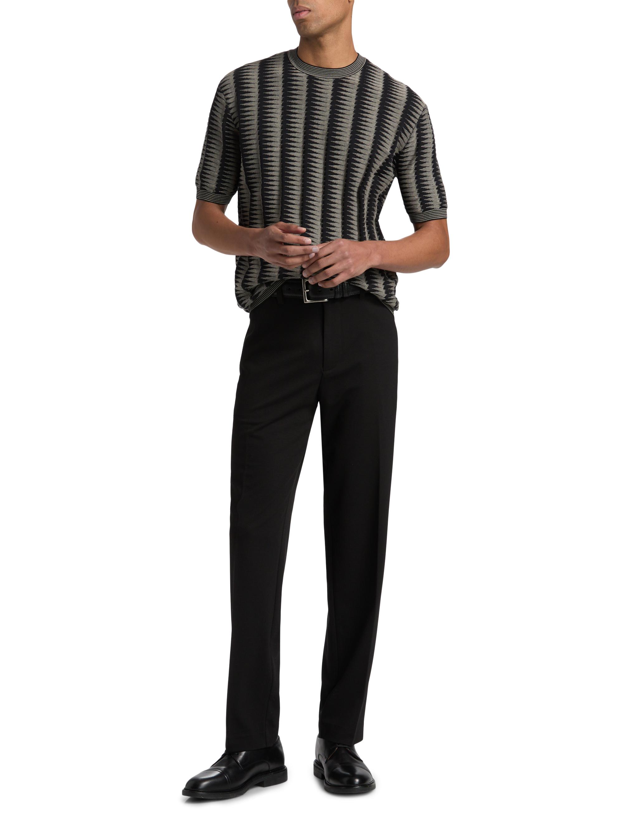 Emporio Armani Jagged Edge Short Sleeve Knit Sweater | Saks Fifth