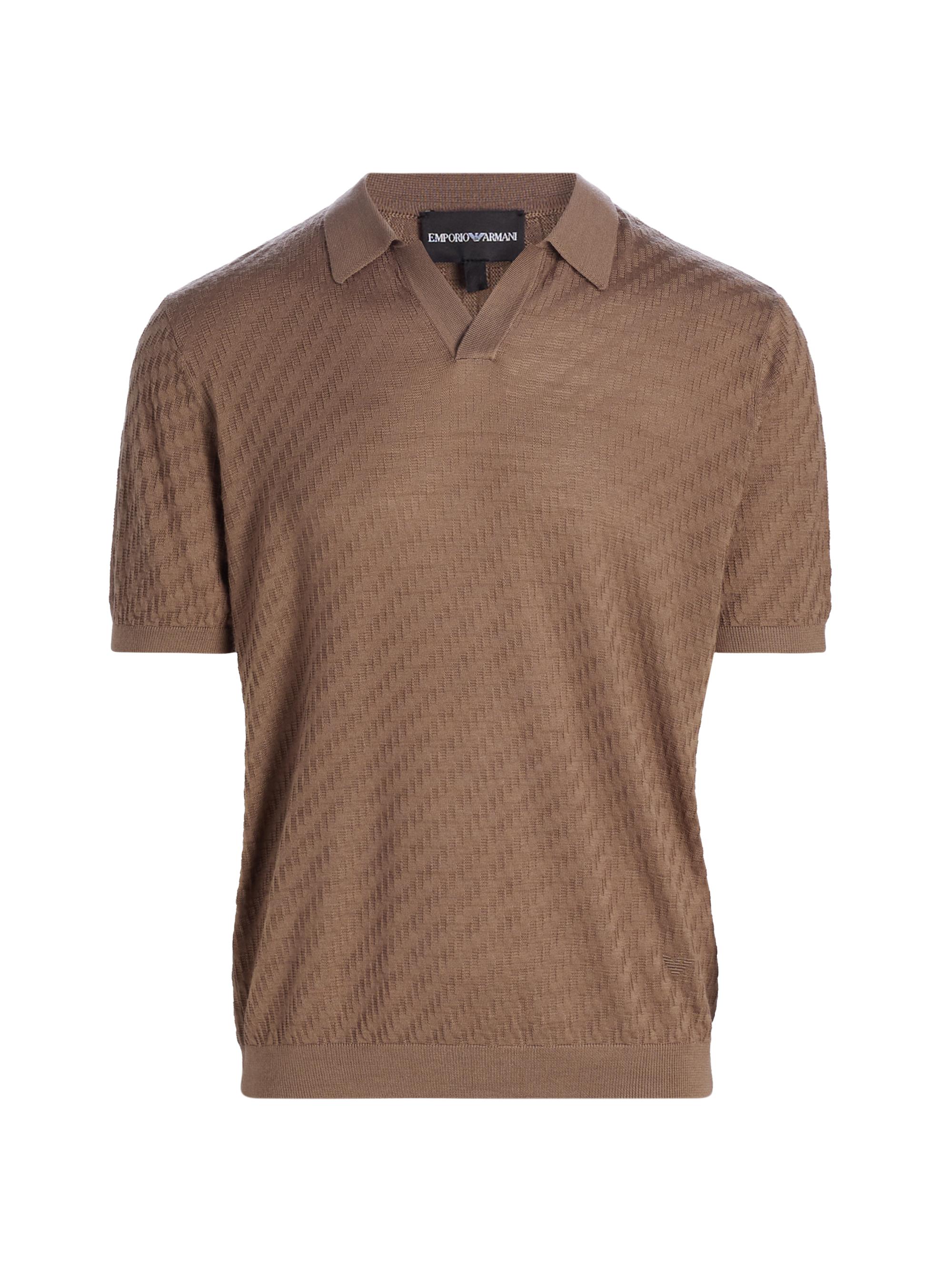 Emporio Armani Raglan Textured Polo Shirt | Saks Fifth Avenue