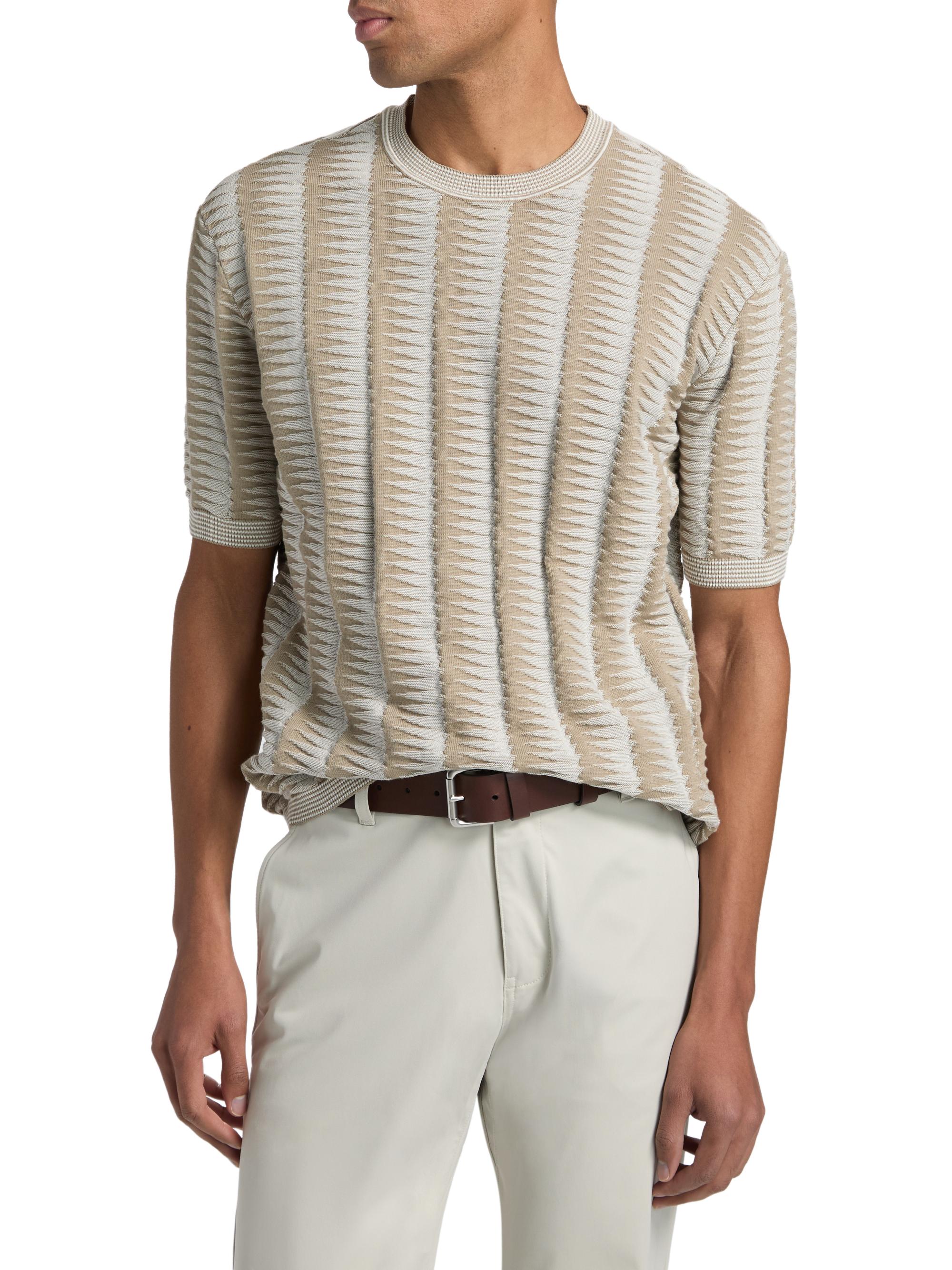 Emporio Armani Jagged Edge Short Sleeve Knit Sweater | Saks Fifth
