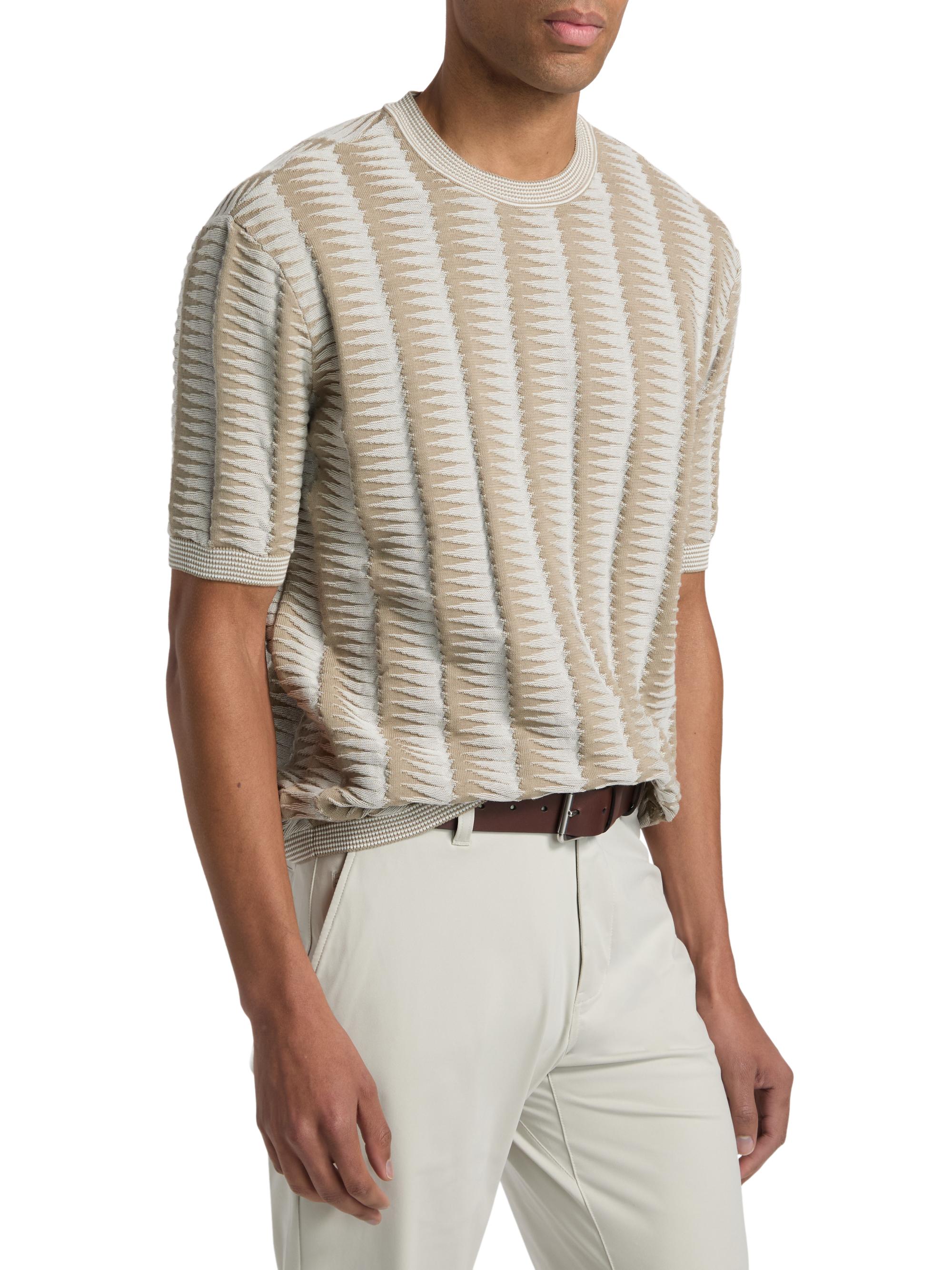 Emporio Armani Jagged Edge Short Sleeve Knit Sweater | Saks Fifth