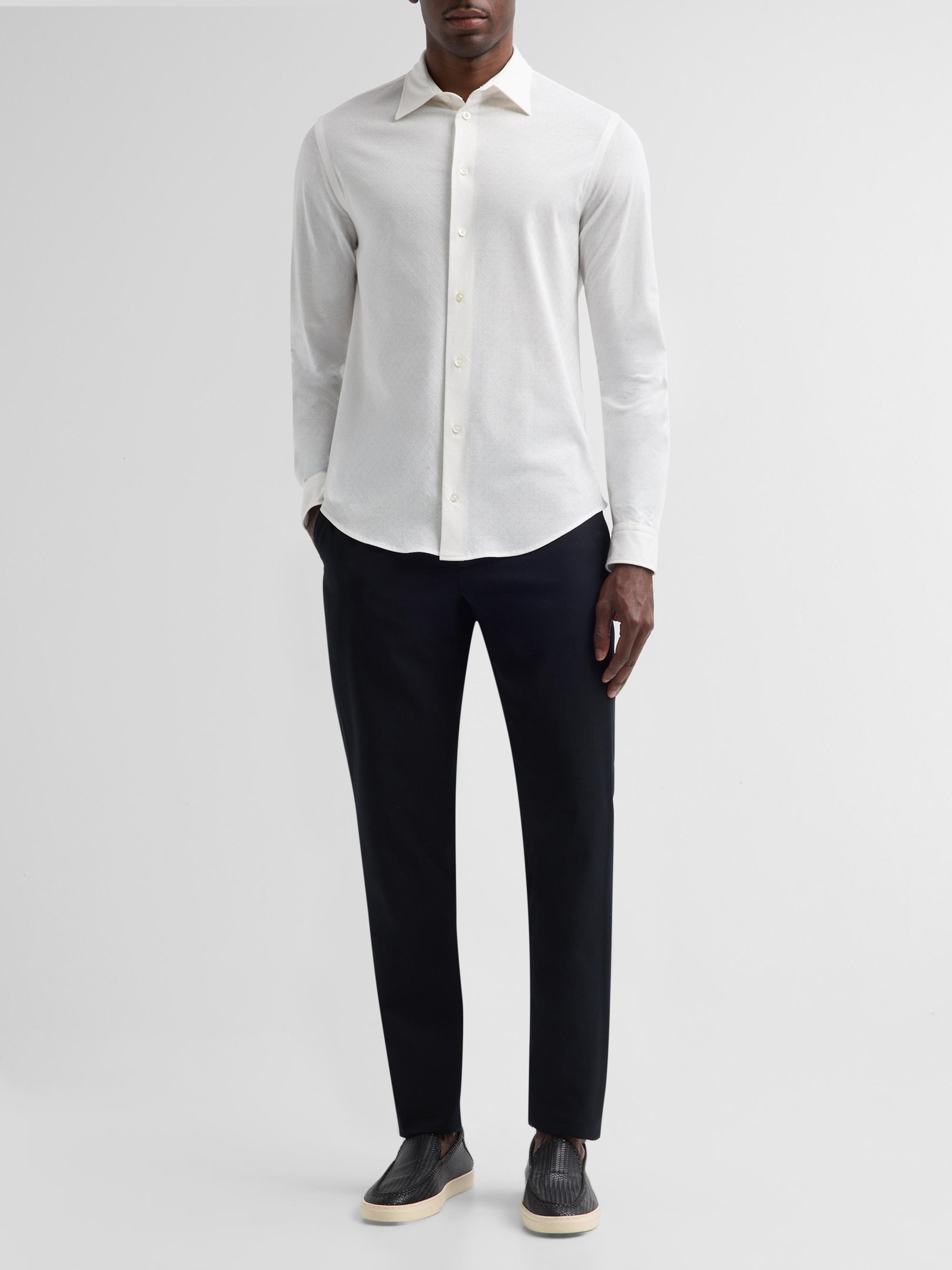 Emporio Armani Diamond-Textured Cotton Jacquard Sport Shirt | Saks