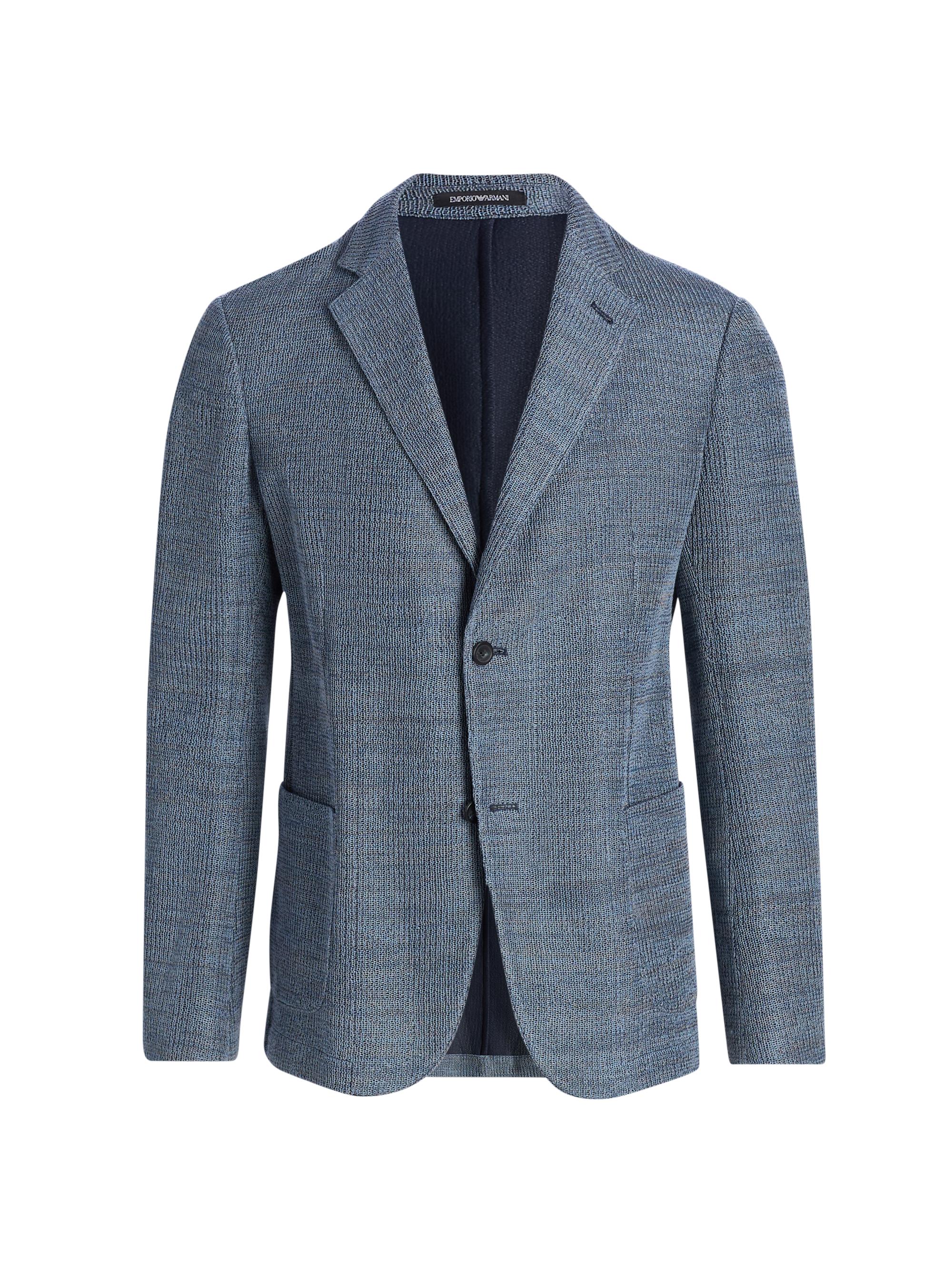 Emporio Armani Men's Honeycomb Knit Cotton Sport Coat - Bronzo Azzurro