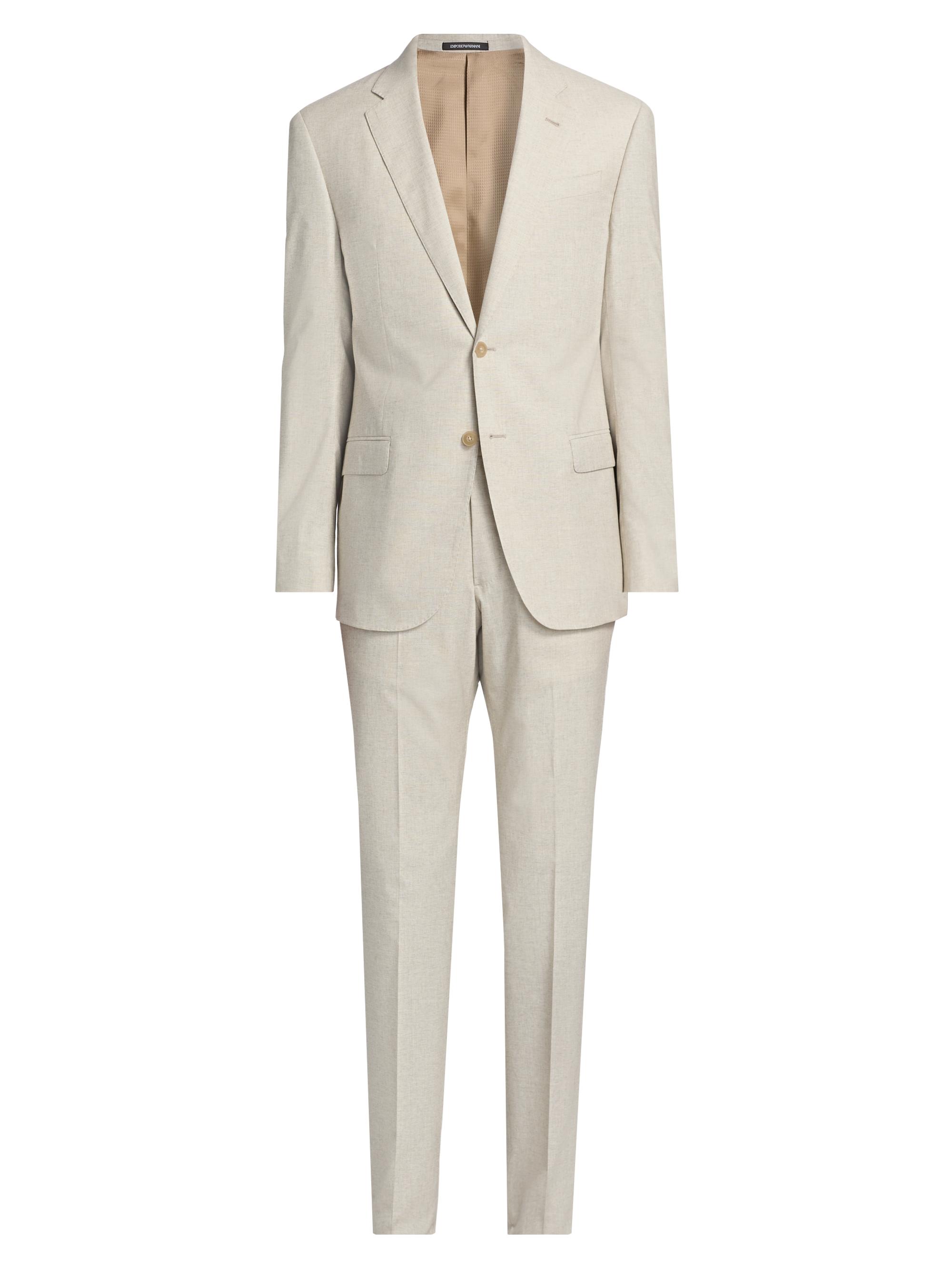 Emporio Armani Men's Wool-Cotton-Silk Single-Breasted Summer Suit - Sabbia Melange