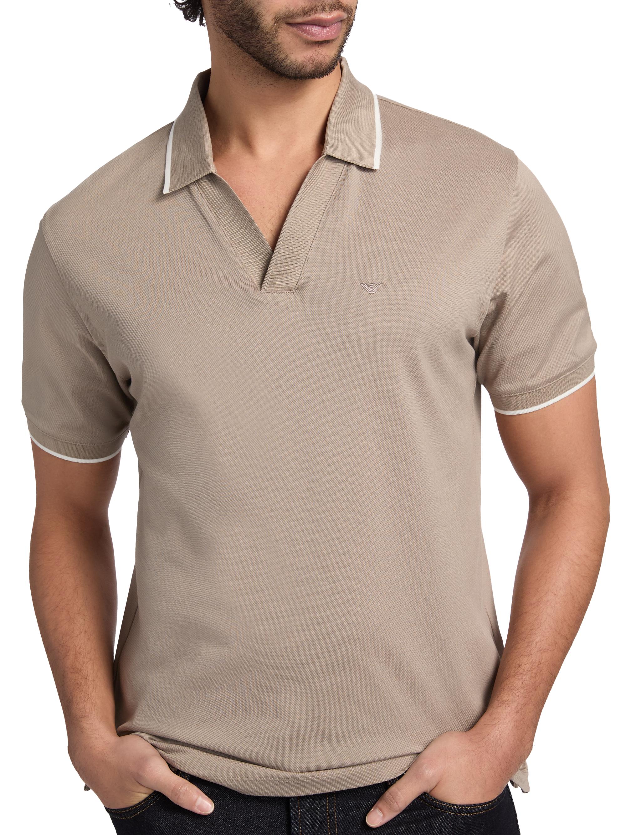 90s Emporio Armani ニットシャツ　コットン Emporio Armani Rib-Knit Trim Cotton Polo Shirt | Saks Fifth Avenue