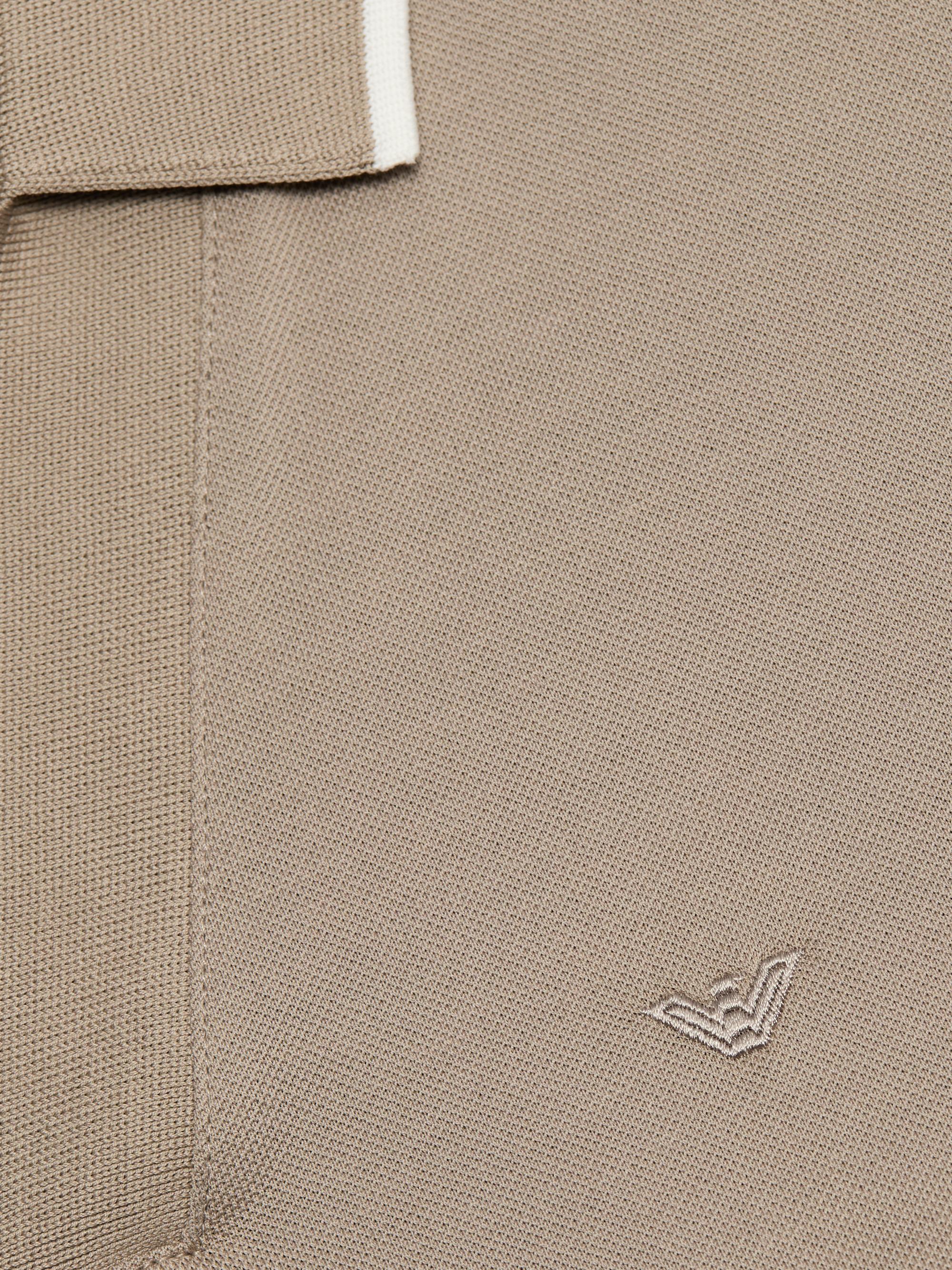 Emporio Armani Rib-Knit Trim Cotton Polo Shirt | Saks Fifth Avenue