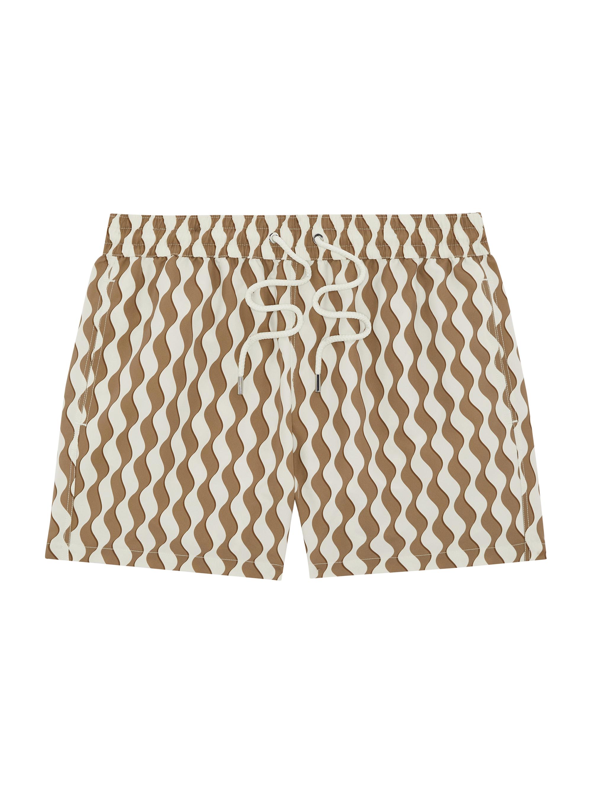 Frescobol Carioca Men's Rio Listra Print Swim Shorts - Caramel