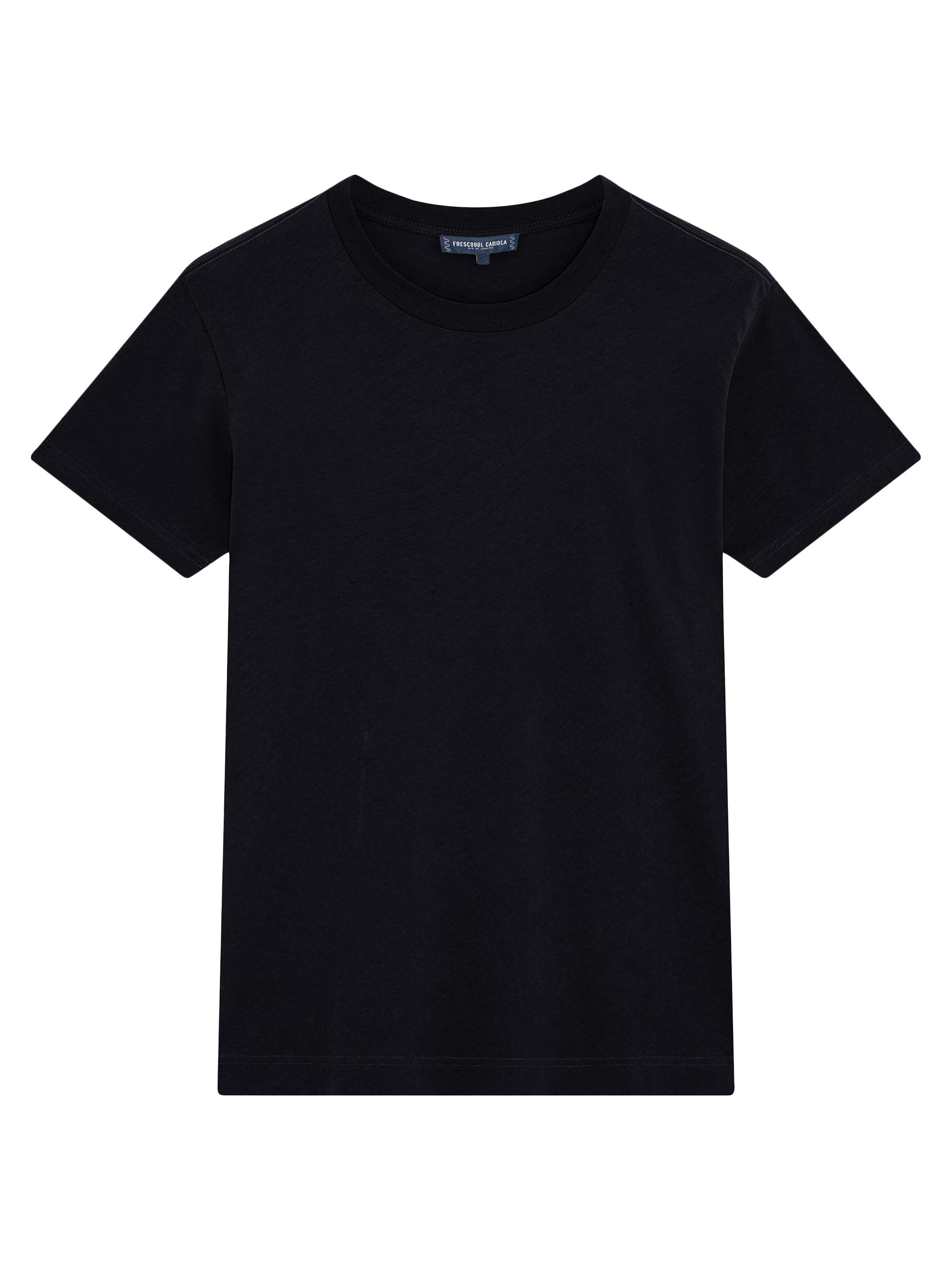 Frescobol Carioca Men's Dinis Cotton-Linen Crewneck T-Shirt - Black - Men's Clothing