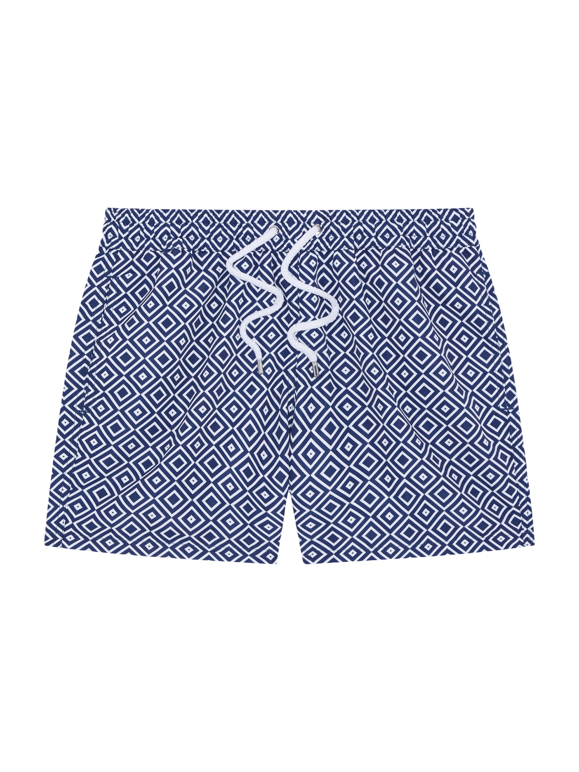 Frescobol Carioca Men's Rio Angra Print Swim Shorts - Navy Blue