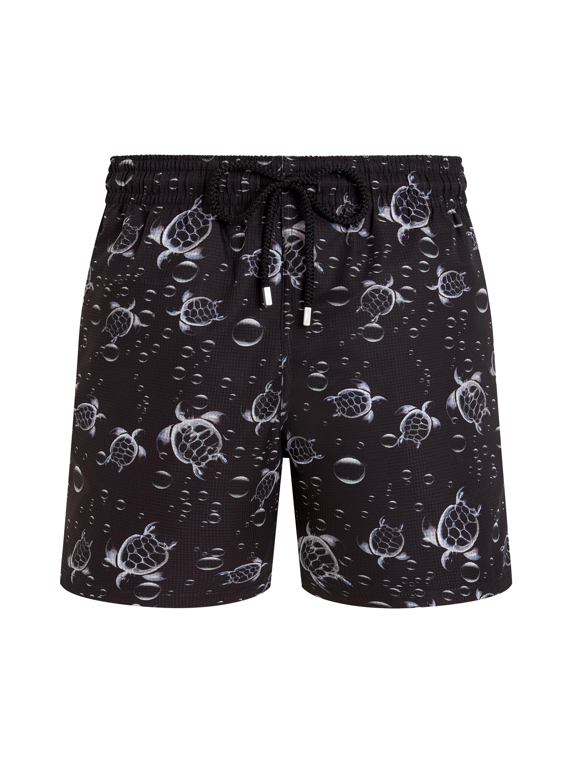 Vilebrequin Men's Micro-Perforated Bubble Turtle Print Swim Shorts - Black