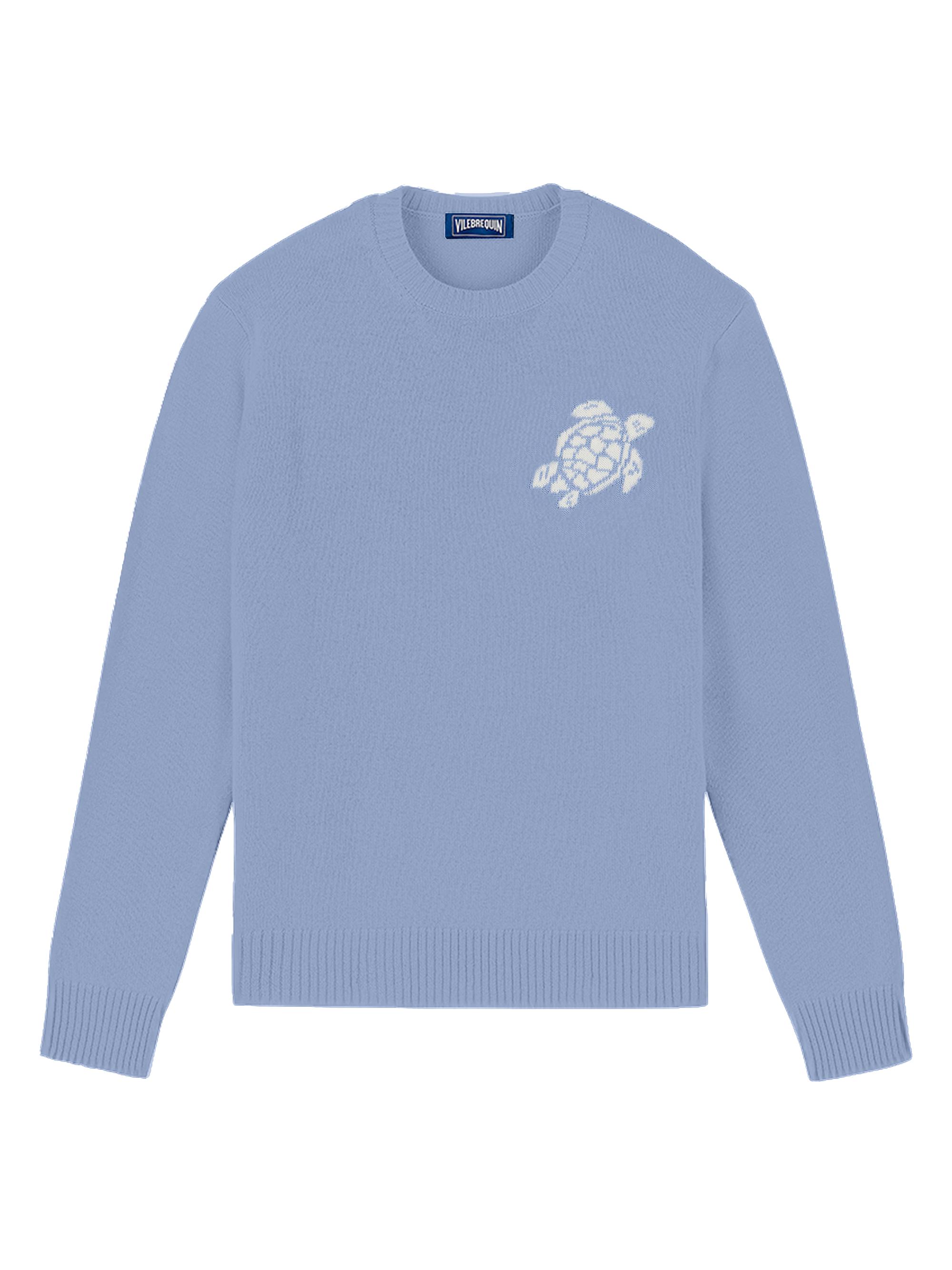 Vilebrequin Men's Turtle Cotton-Cashmere Crewneck Sweater - Cyan | Thumbnail 5
